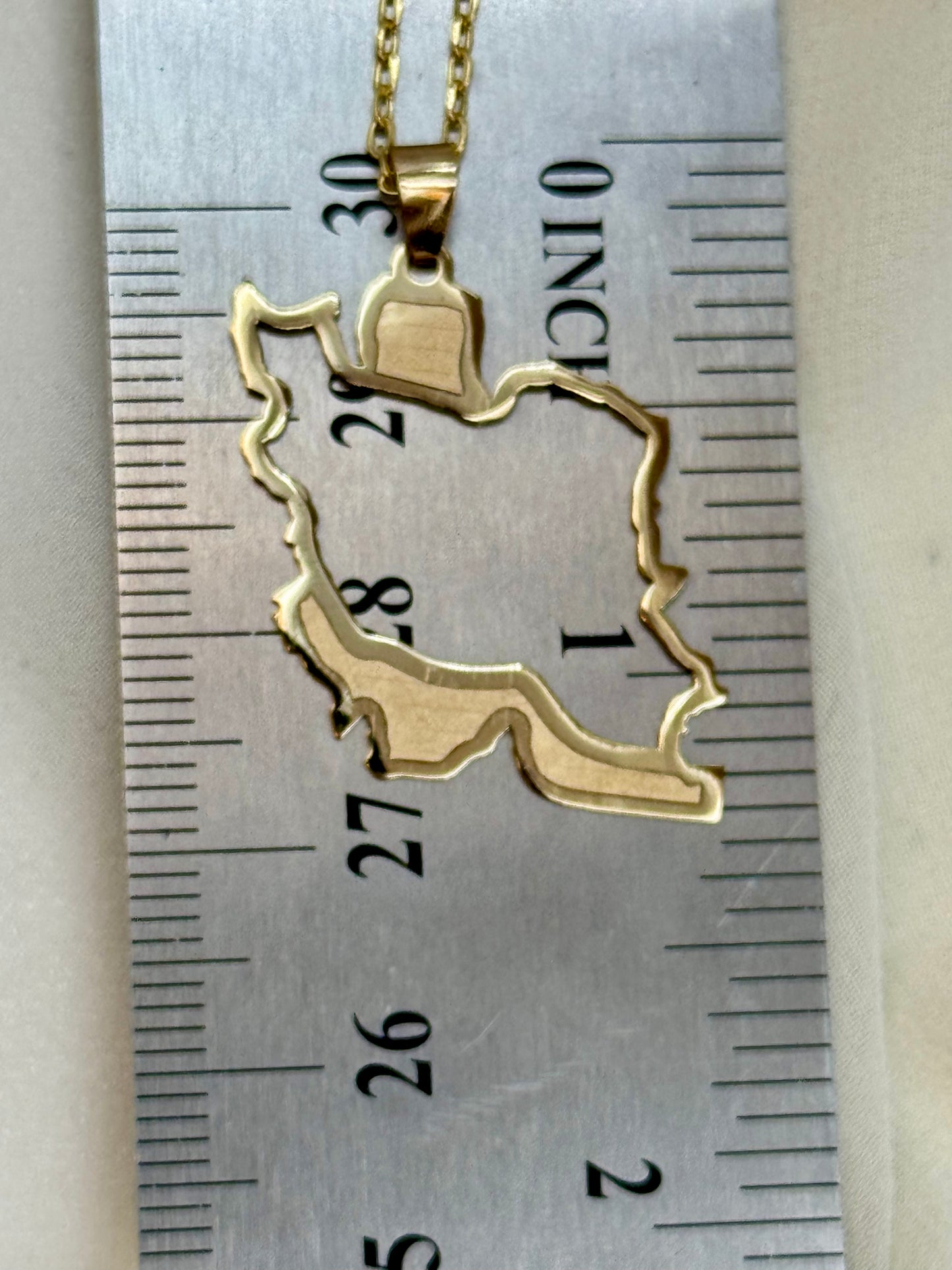 18K Gold Iran Map Necklace – Handmade Persian Jewelry | Shiro Khorshid Lion Sun Pendant & Plain Iran Necklace | Gift for Her | Made in Canada