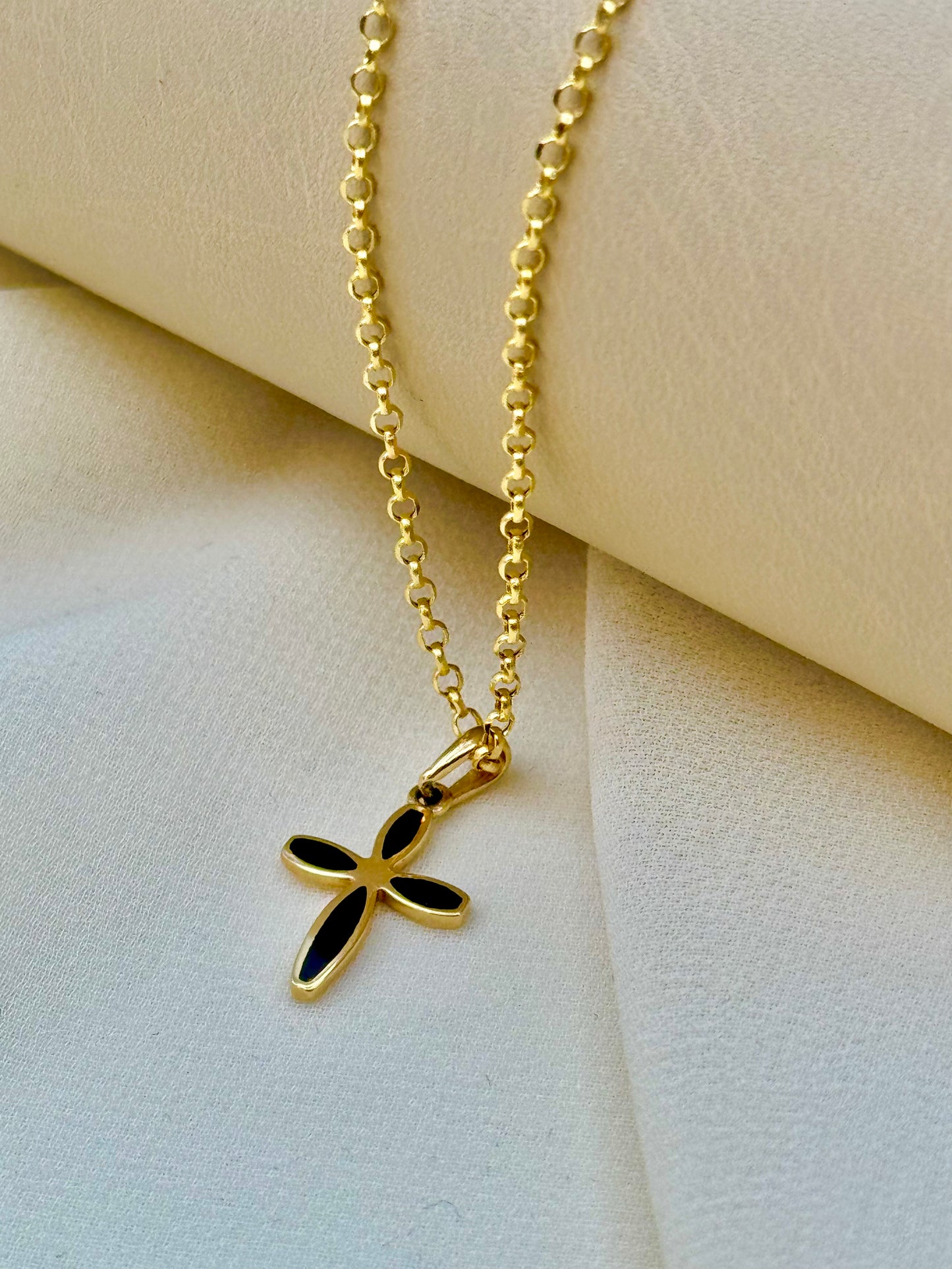 14k Gold Cross Necklace 19,5”, 2mm, Cross pendant, Jesus Necklace, Christian Necklace ,Gift For Her.