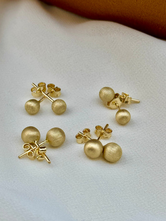 14k Gold Ball Stud Earrings | Real 14k Gold Everyday Earrings for Her | Classic Gold Studs | Birthday Gift | Gift for Mom | Minimalist Jewelry