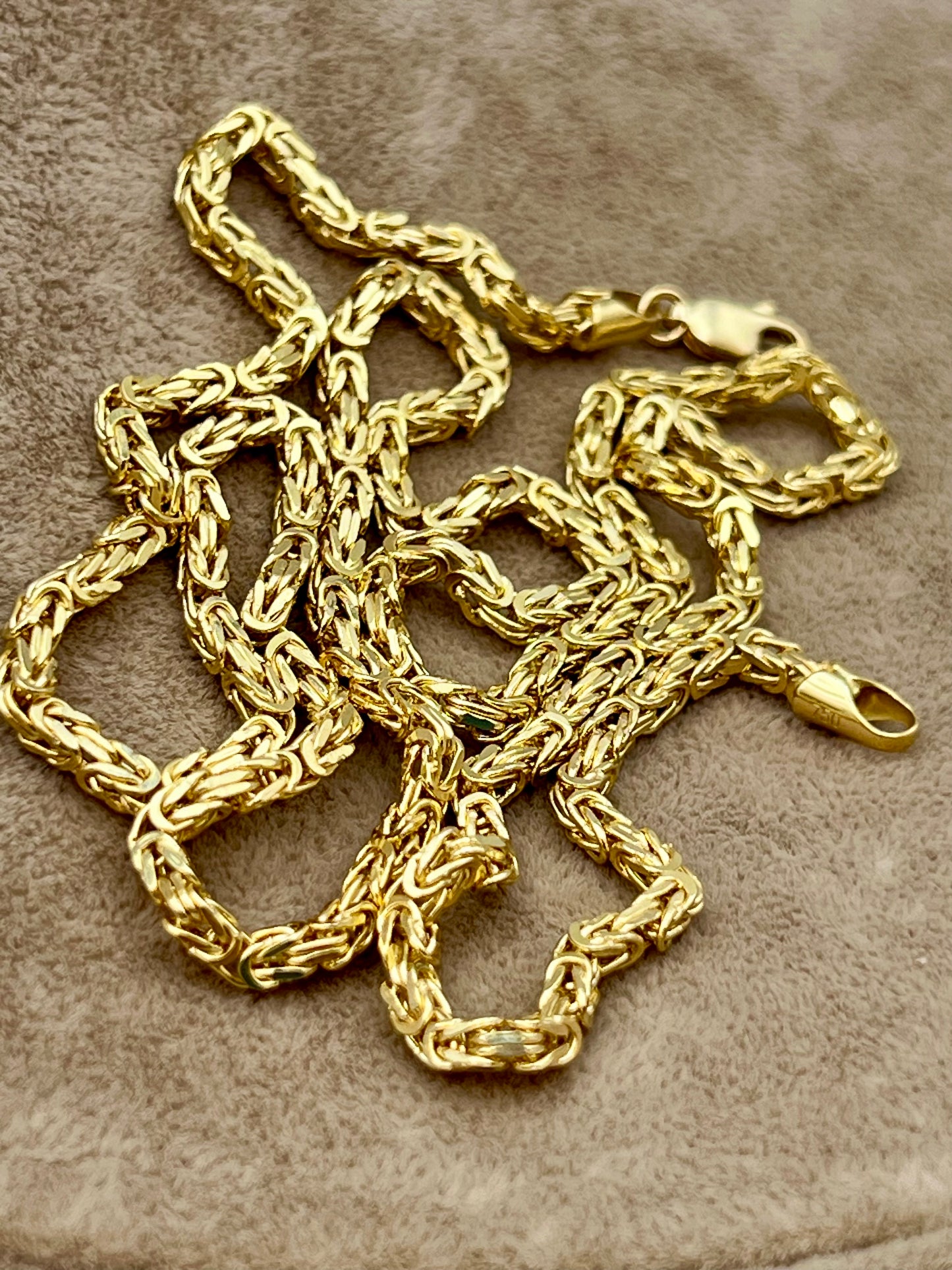 18K Gold Byzantine Chain Necklace – Available in 25", 24", 22", 20" Lengths, 2.3mm Thickness, Real 18K Gold, Perfect for Him & Her, Ideal Birthday or Anniversary Gift