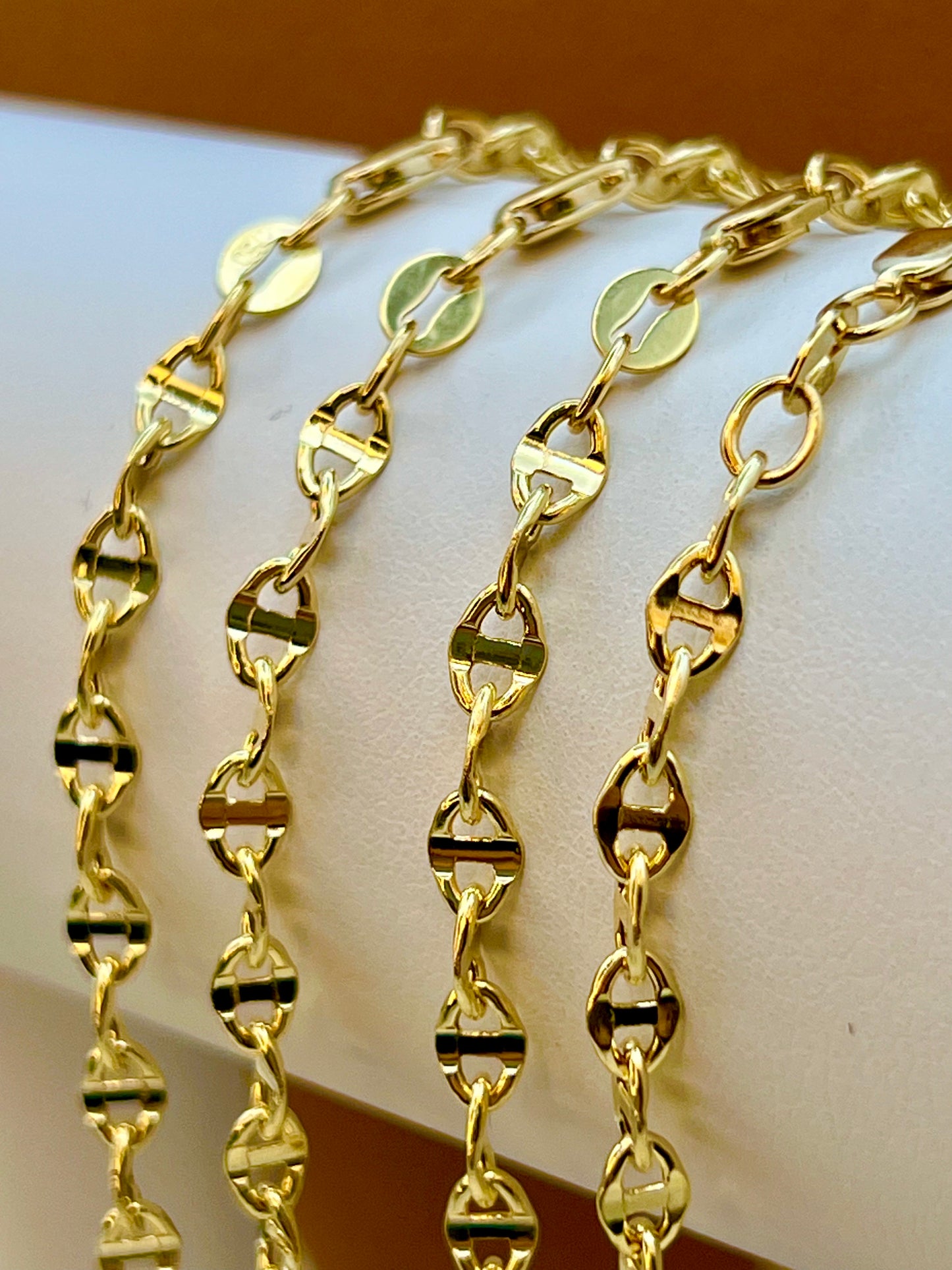 18k Gold ANCHOR CHAIN Necklace,18",20”,22”,24”,Mariner chain Active, 18k Real Gold cable chain, 18k Mariner necklace ,Gift Necklace.
