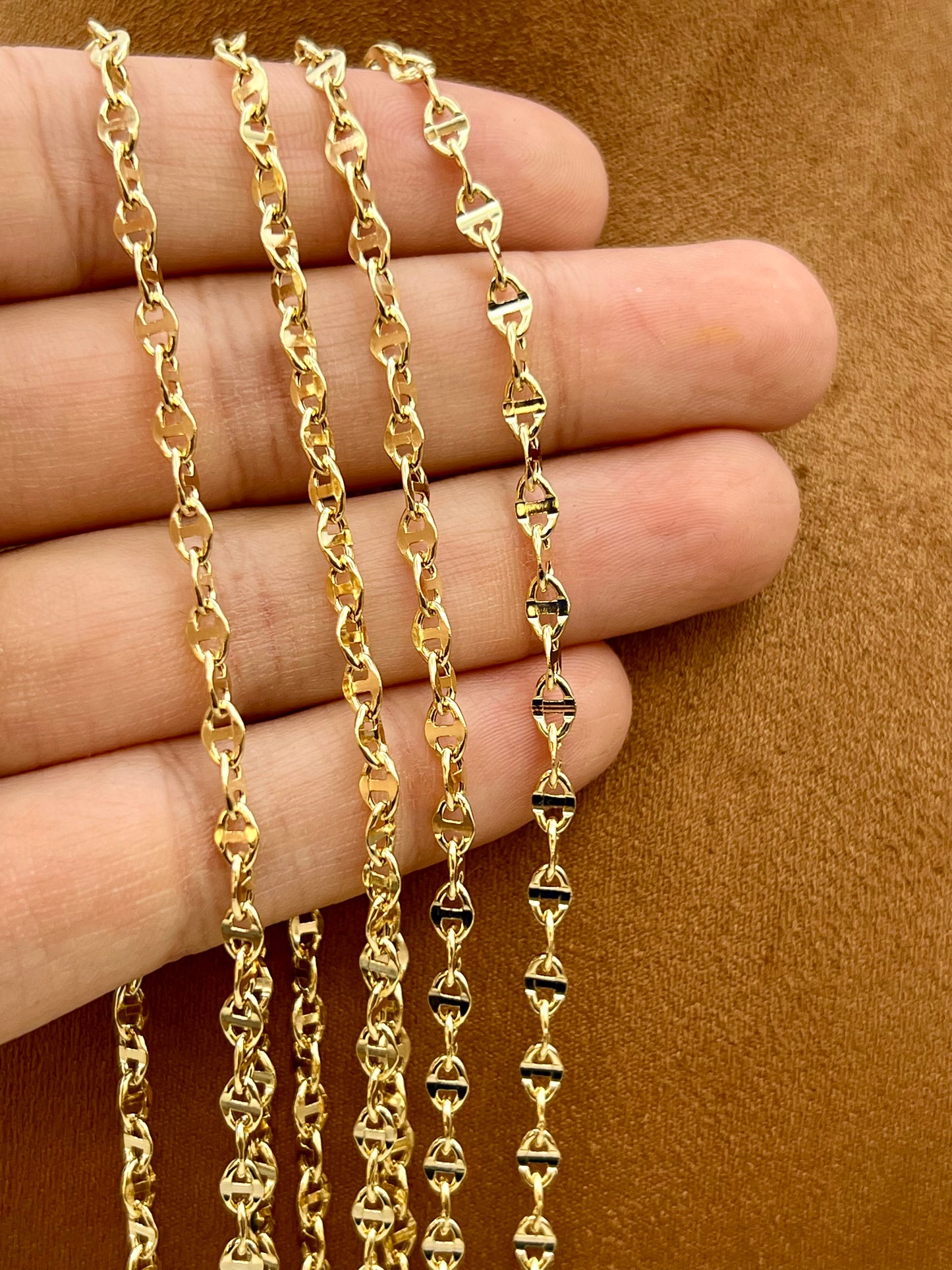 18k Gold ANCHOR CHAIN Necklace,18",20”,22”,24”,Mariner chain Active, 18k Real Gold cable chain, 18k Mariner necklace ,Gift Necklace.
