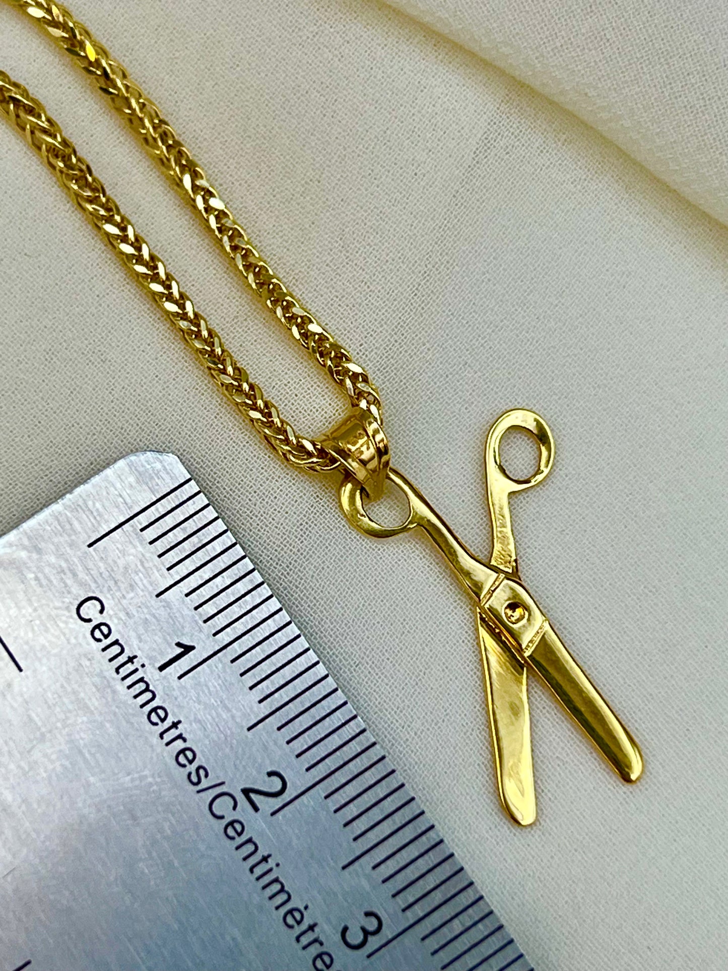 Collier ciseaux en or massif 18 carats de 19,5 pouces, cadeau parfait pour votre coiffeur
