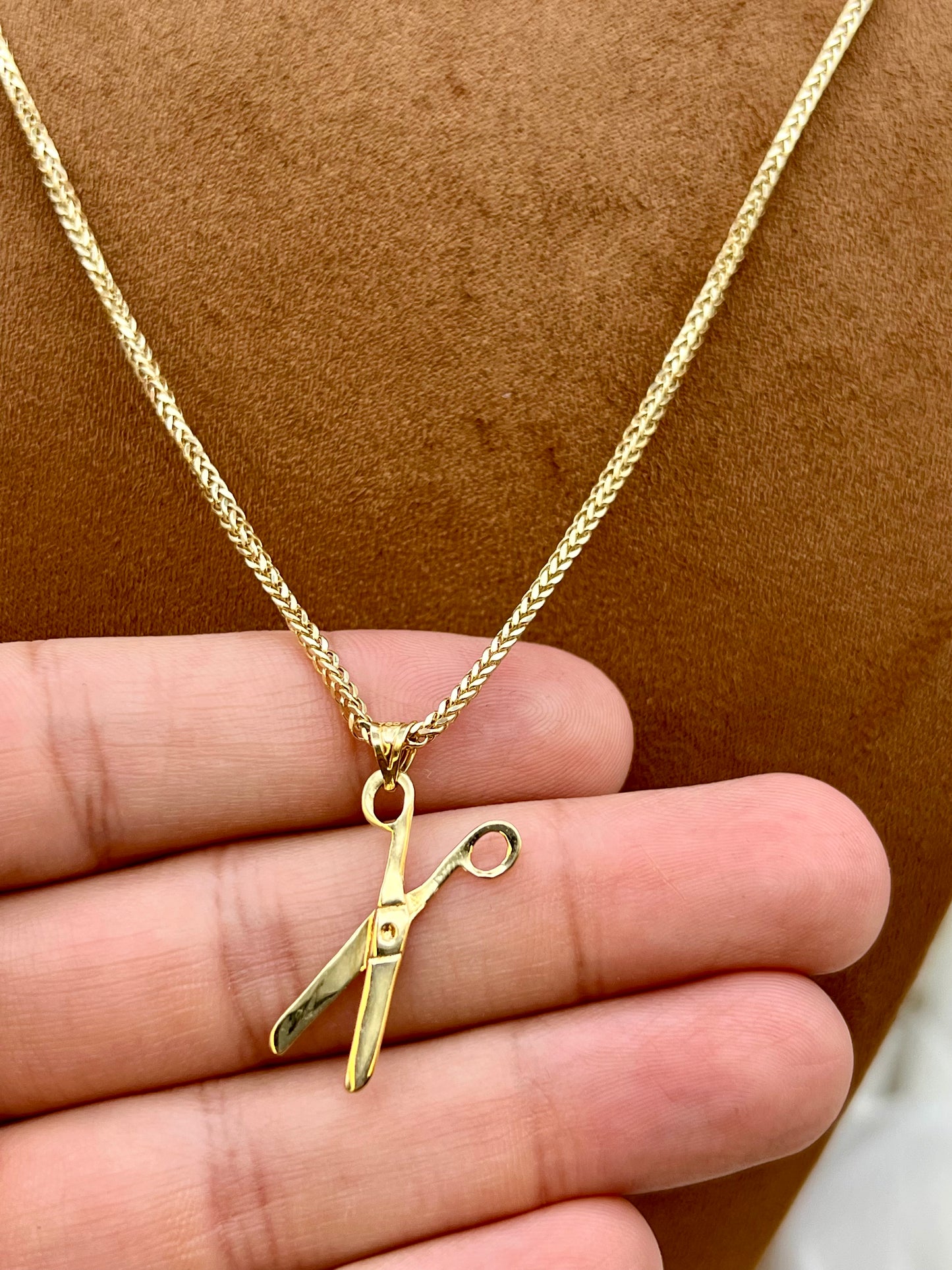Collier ciseaux en or massif 18 carats de 19,5 pouces, cadeau parfait pour votre coiffeur