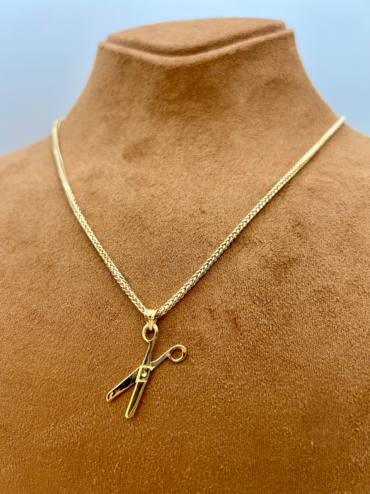 Collier ciseaux en or massif 18 carats de 19,5 pouces, cadeau parfait pour votre coiffeur