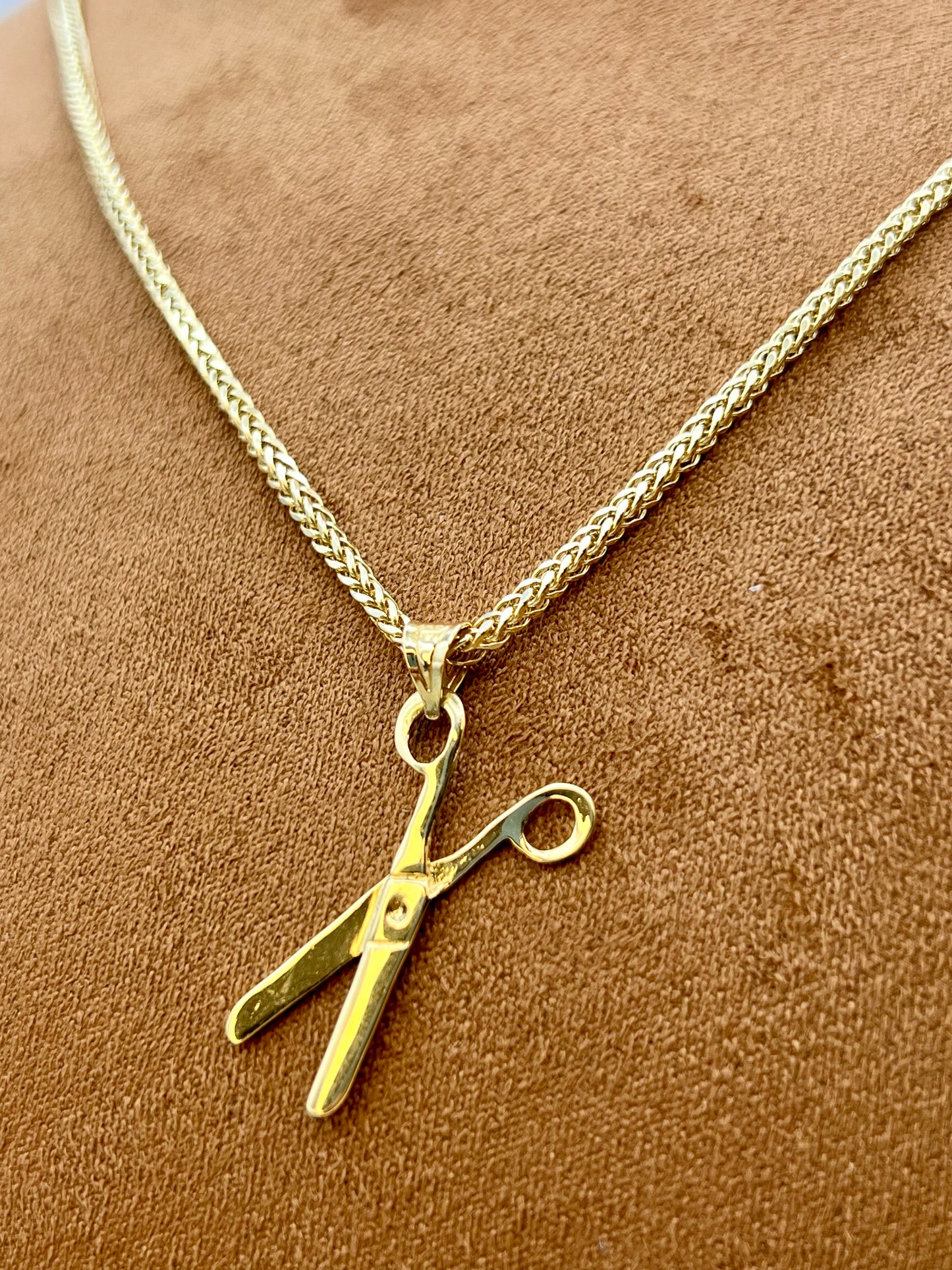 Collier ciseaux en or massif 18 carats de 19,5 pouces, cadeau parfait pour votre coiffeur