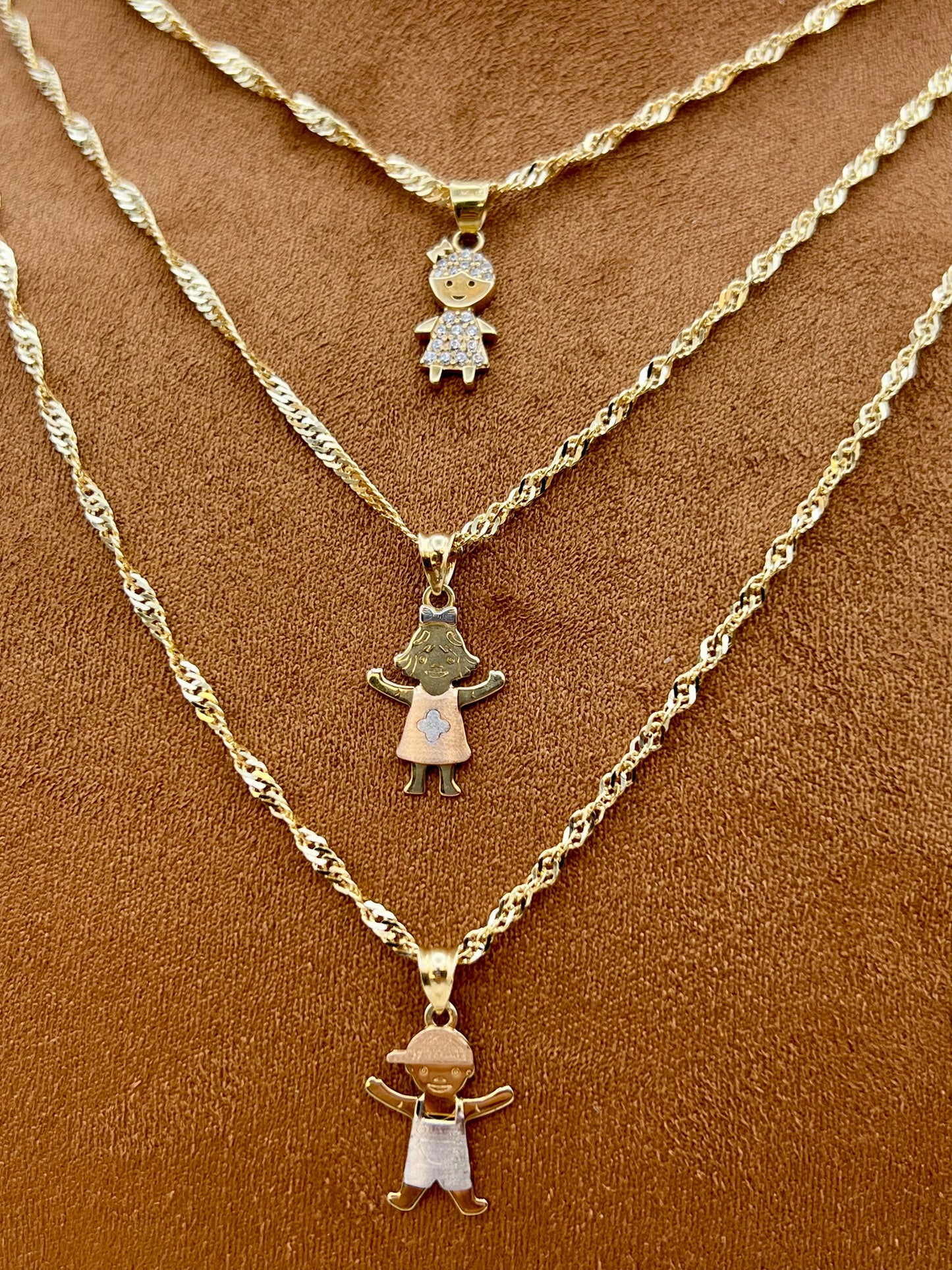 14k Gold boy or girl Necklace, 20"