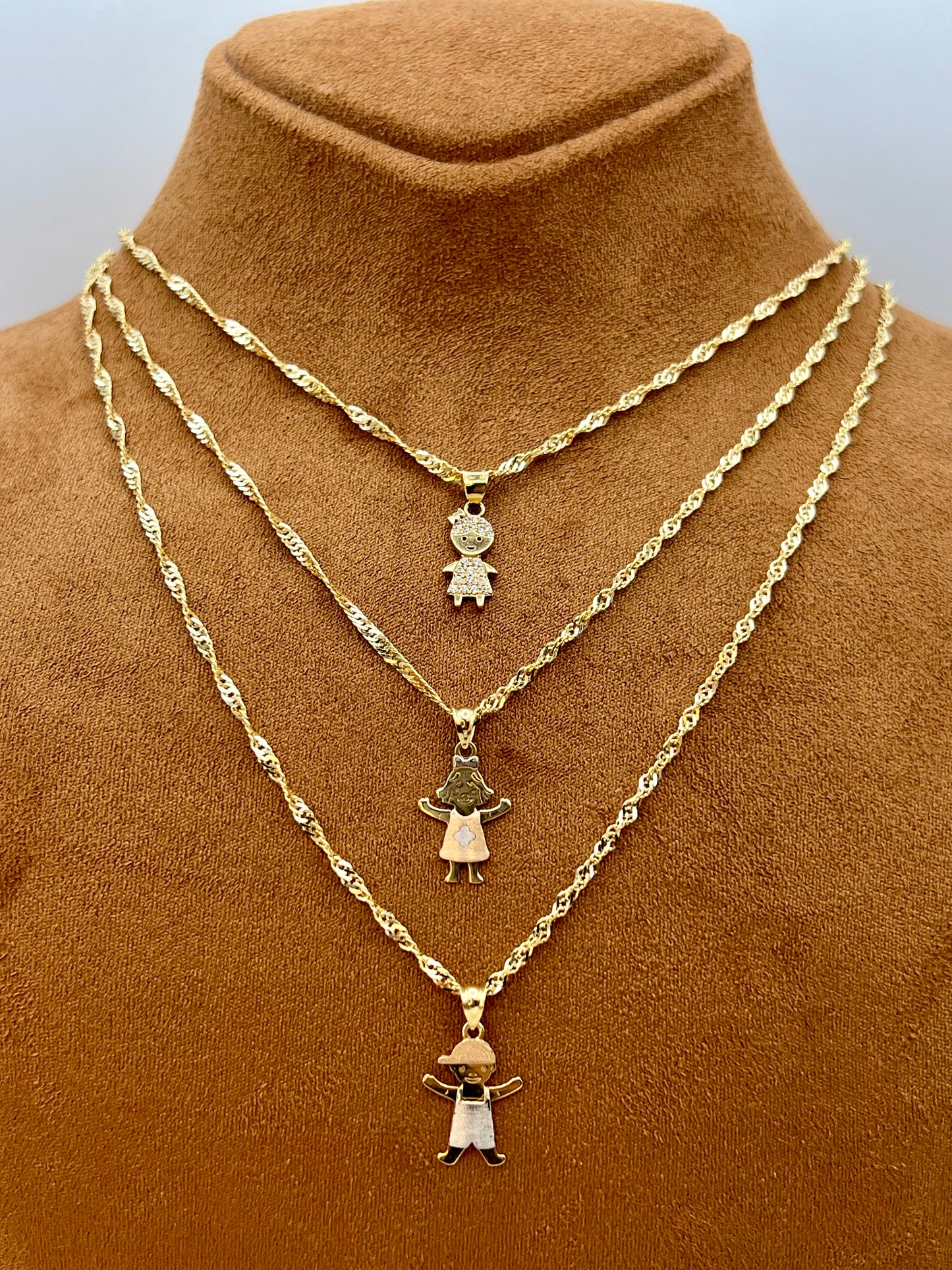 14k Gold boy or girl Necklace, 20"