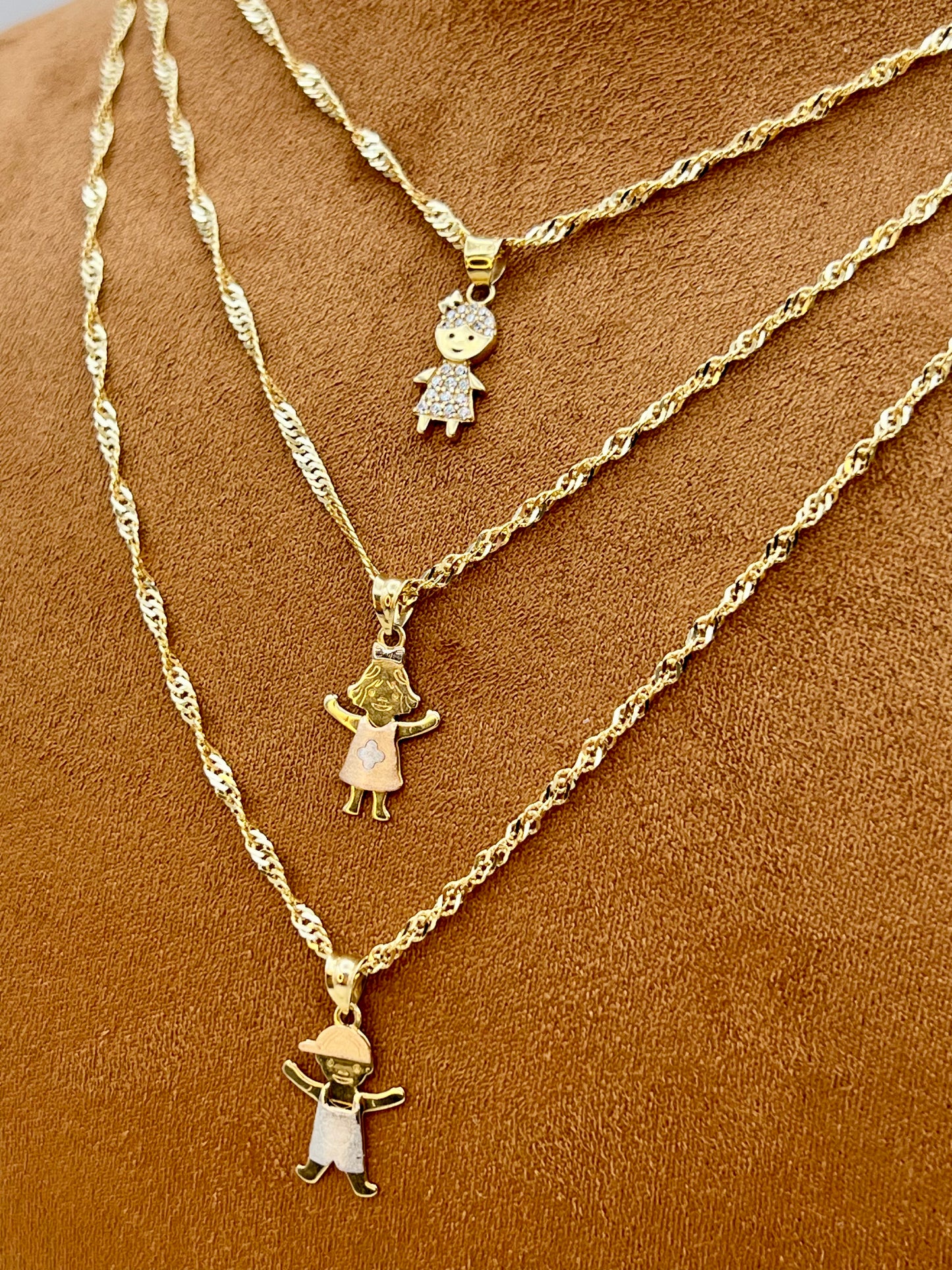 14k Gold boy or girl Necklace, 20"