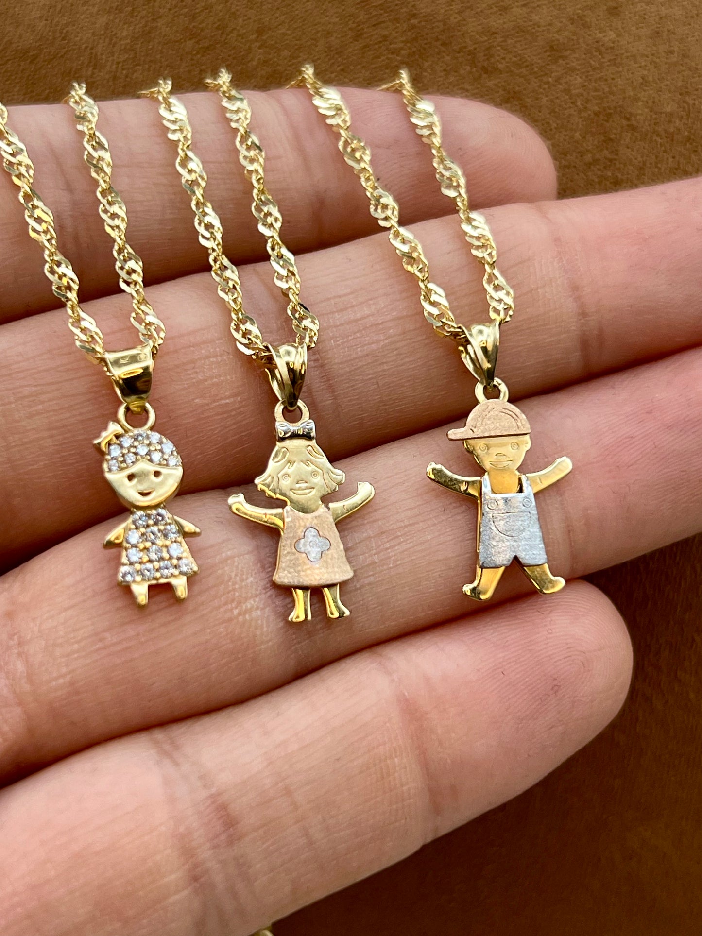 14k Gold boy or girl Necklace, 20"