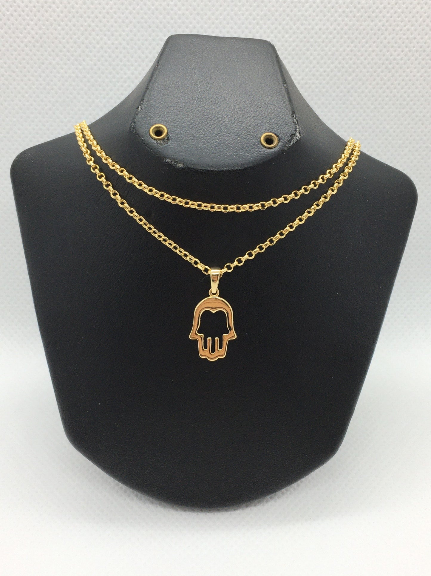 18k solid Gold Fatima hand necklace (Hamsa) 19.5 inches