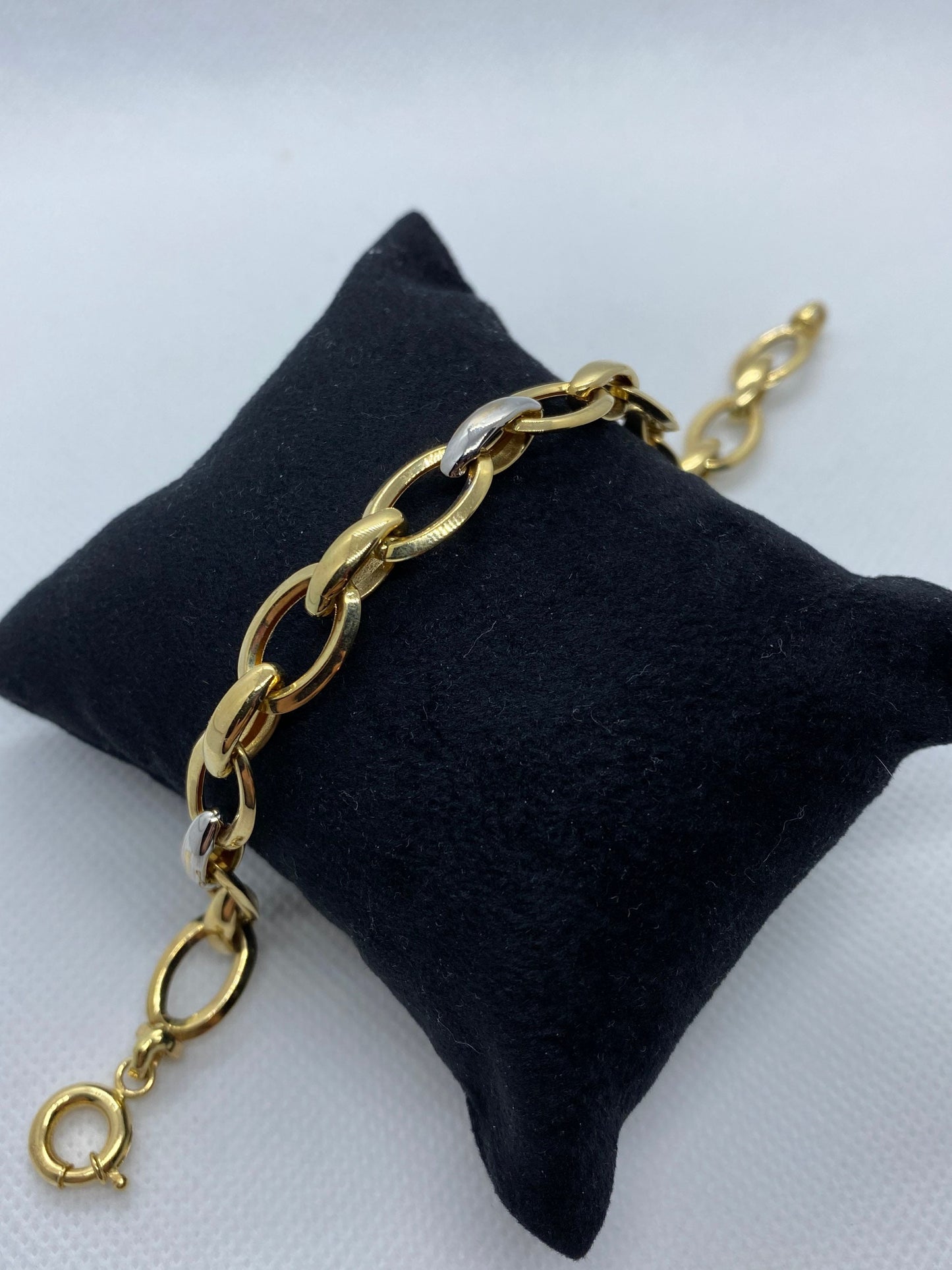 18k Real Gold bracelet 7.7 inches, Unique & Stylish Design ,Charming and Shiny! A prefect Gift! Hot Style Gold Bracelet!