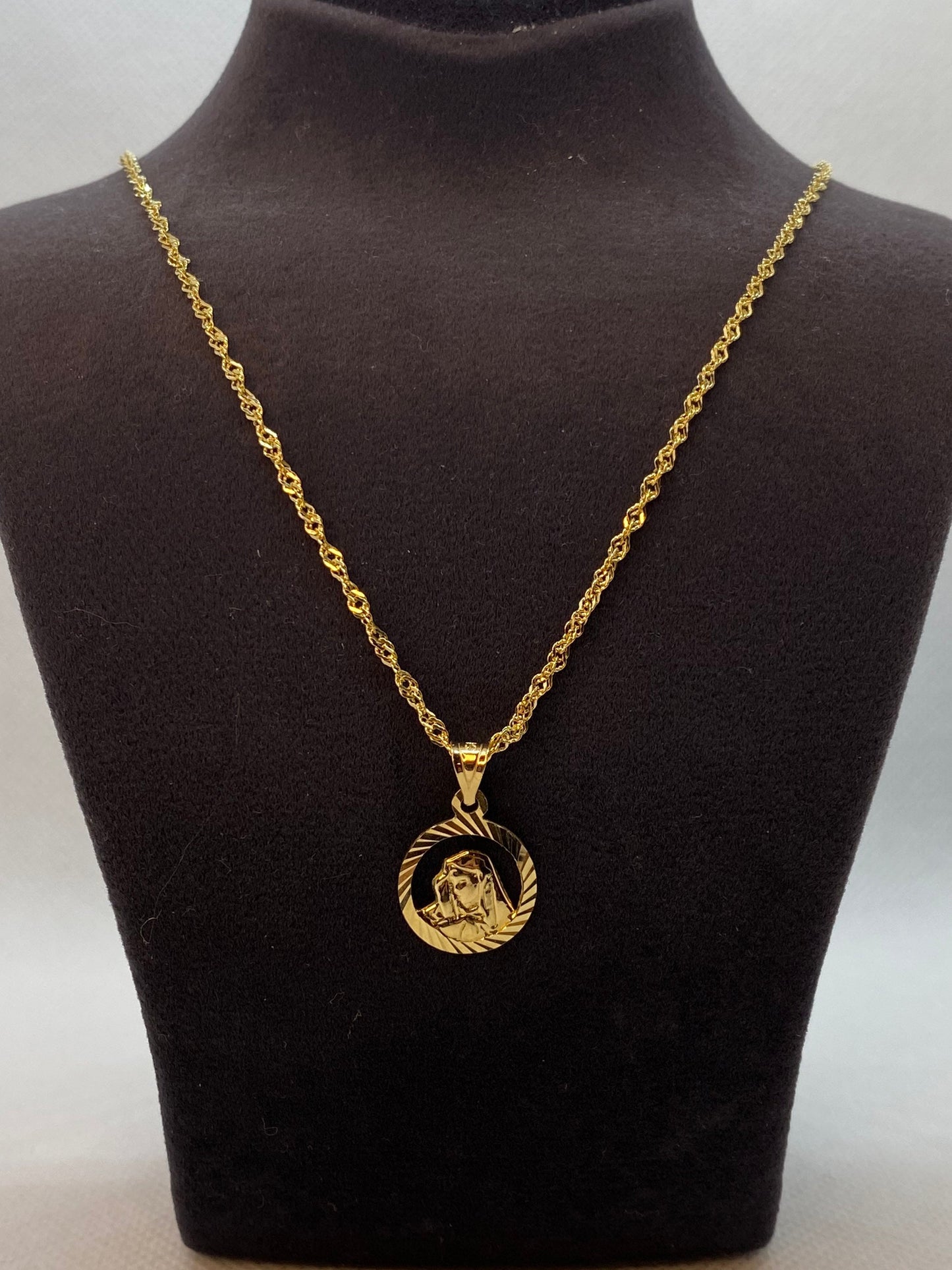 14k Solid Gold Miraculous Necklace,Virgin Mary, Christian Gift,Catholic Religious Jewelry