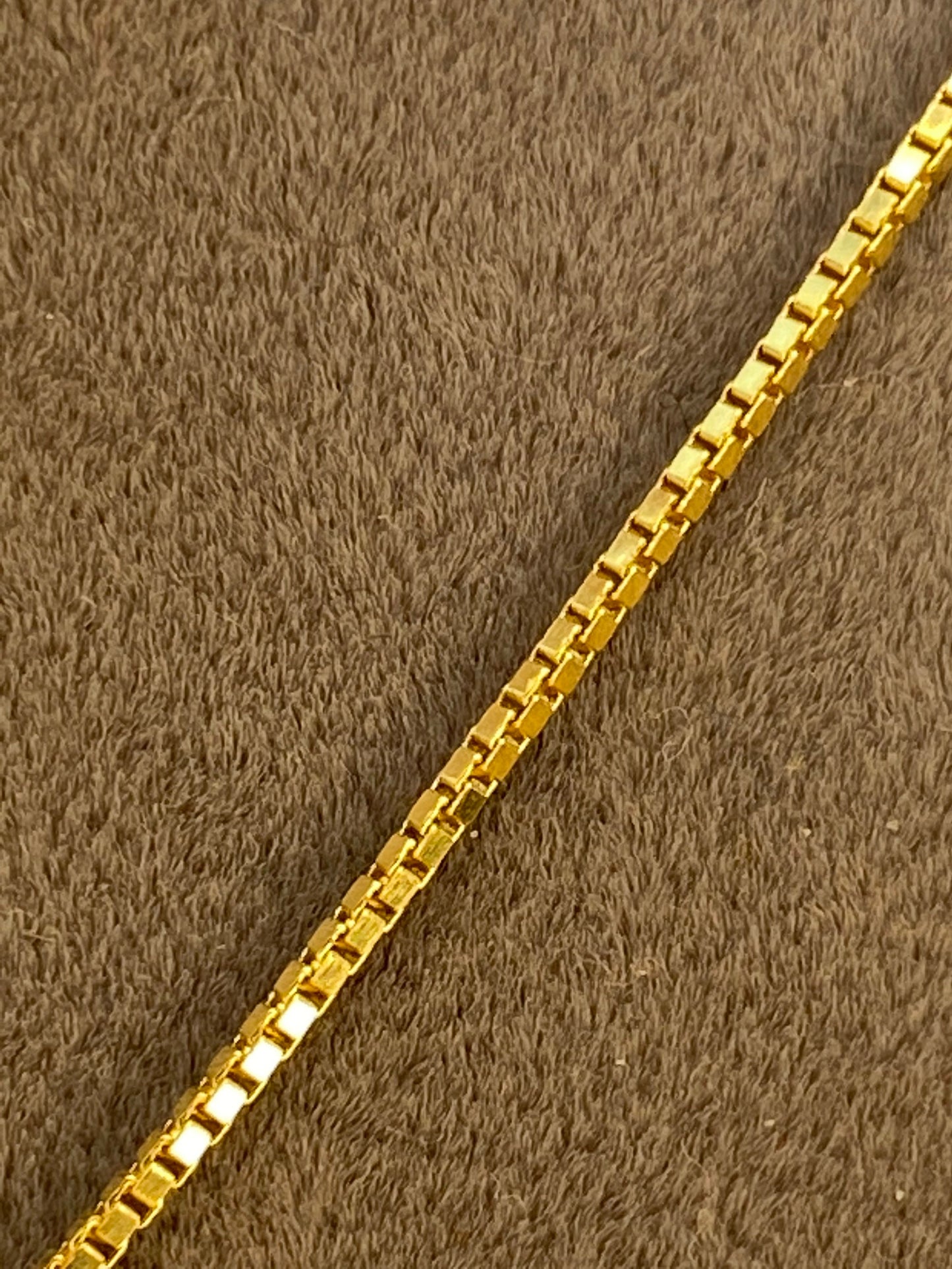 18K Solid Gold Box Chain Necklace 19.5" inches , Real Gold Chain, Box Link Chain, Box Chain Gold, Women, Men, Birthday Gift , Gift .