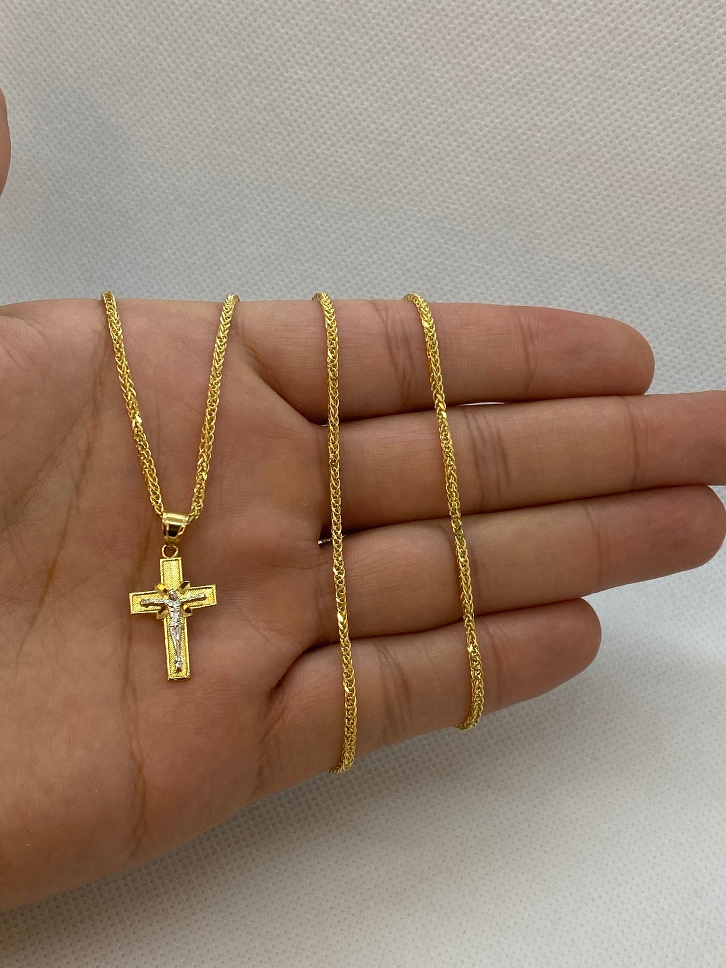 18k solid Gold Cross Necklace , different sizes available