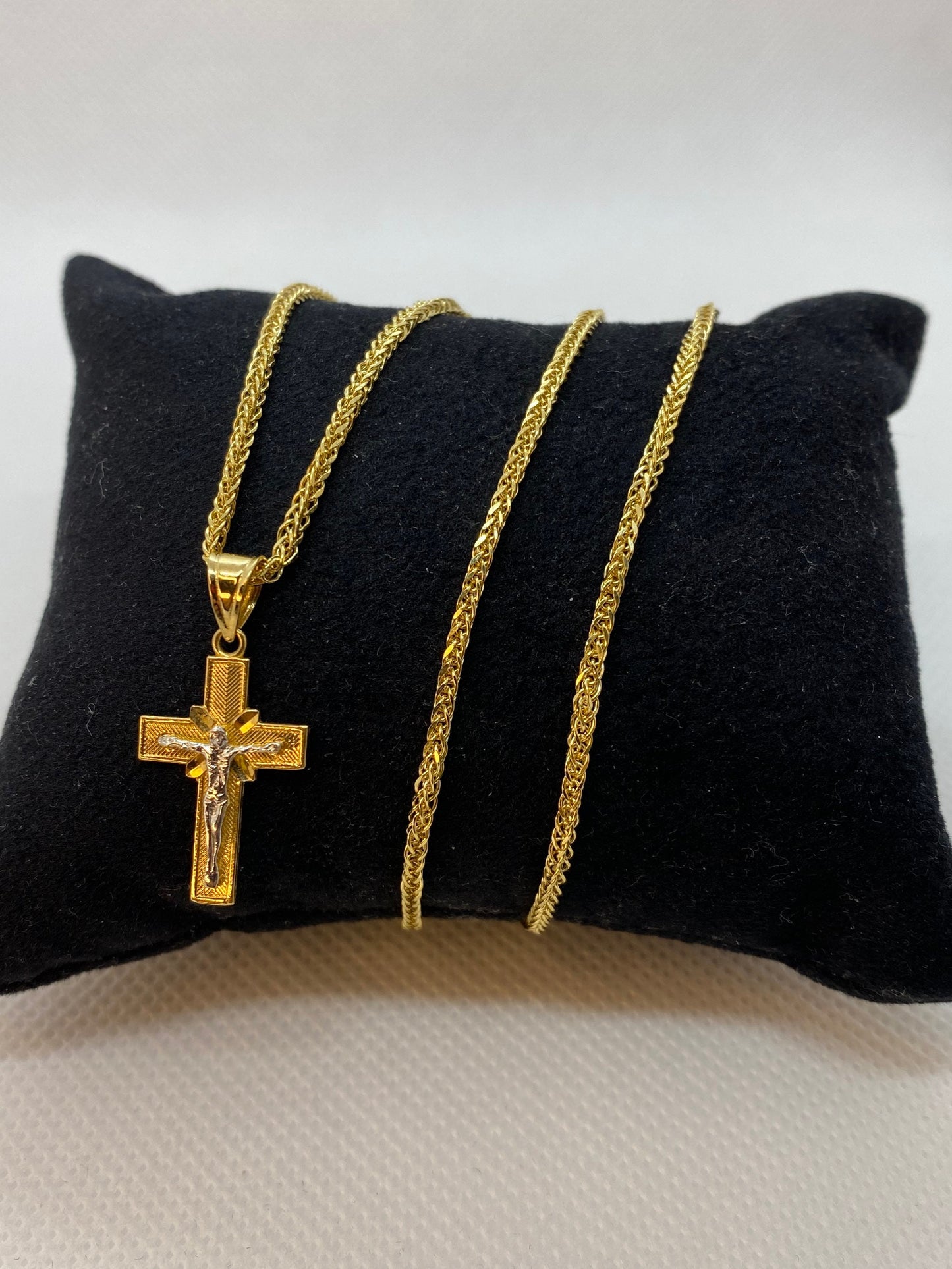 18k solid Gold Cross Necklace , different sizes available