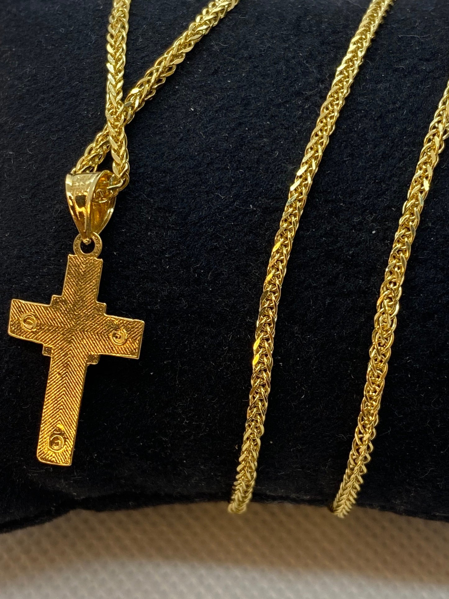 18k solid Gold Cross Necklace , different sizes available