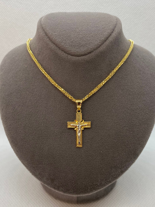 18k solid Gold Cross Necklace , different sizes available