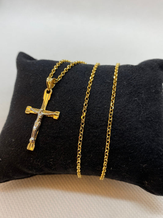 14k Gold Cross Necklace 20 inches ,1.5mm