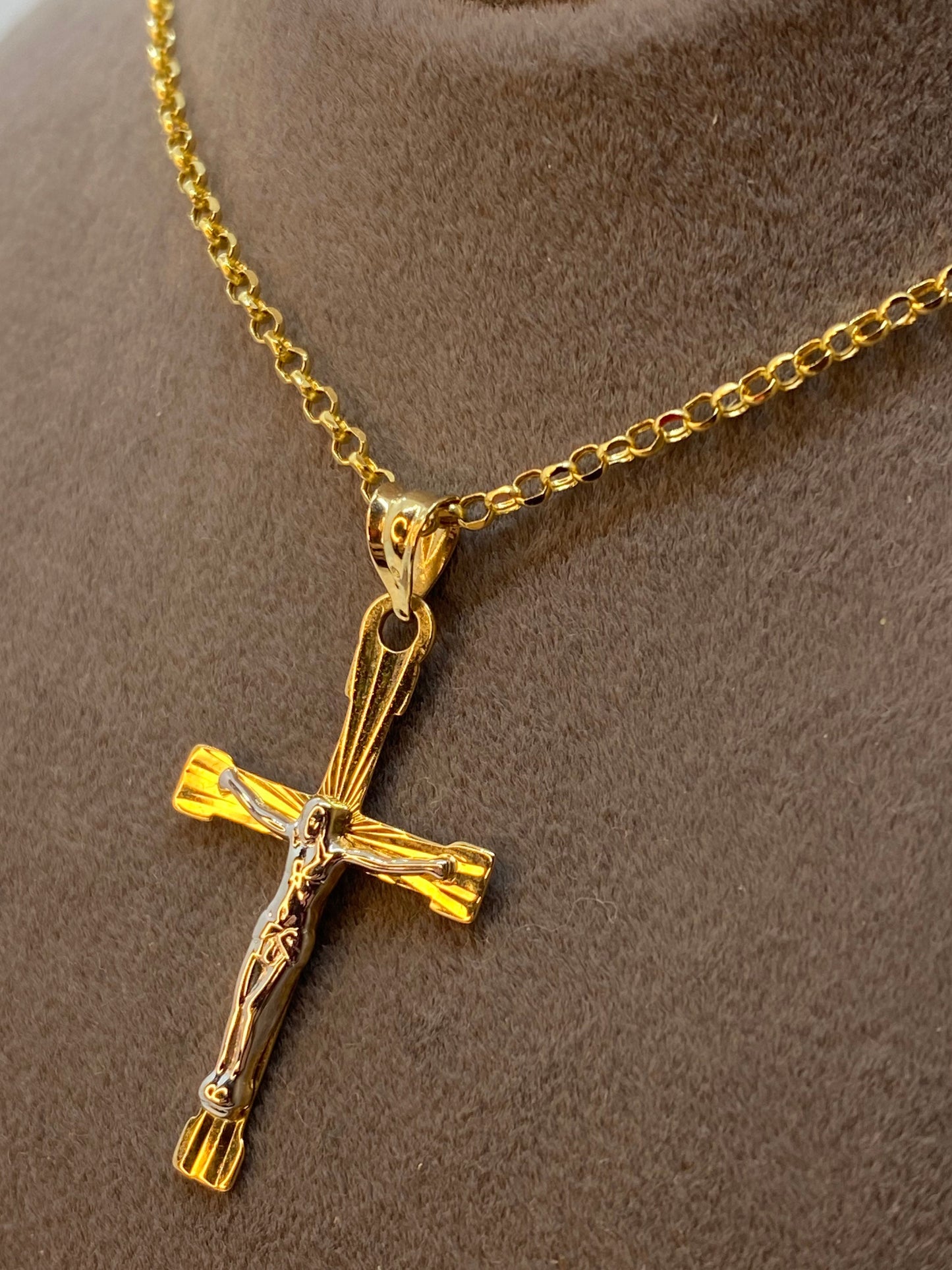 14k Gold Cross Necklace 20 inches ,1.5mm