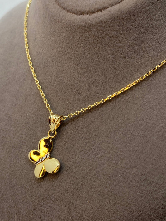 14k solid Gold butterfly necklace 20 inches