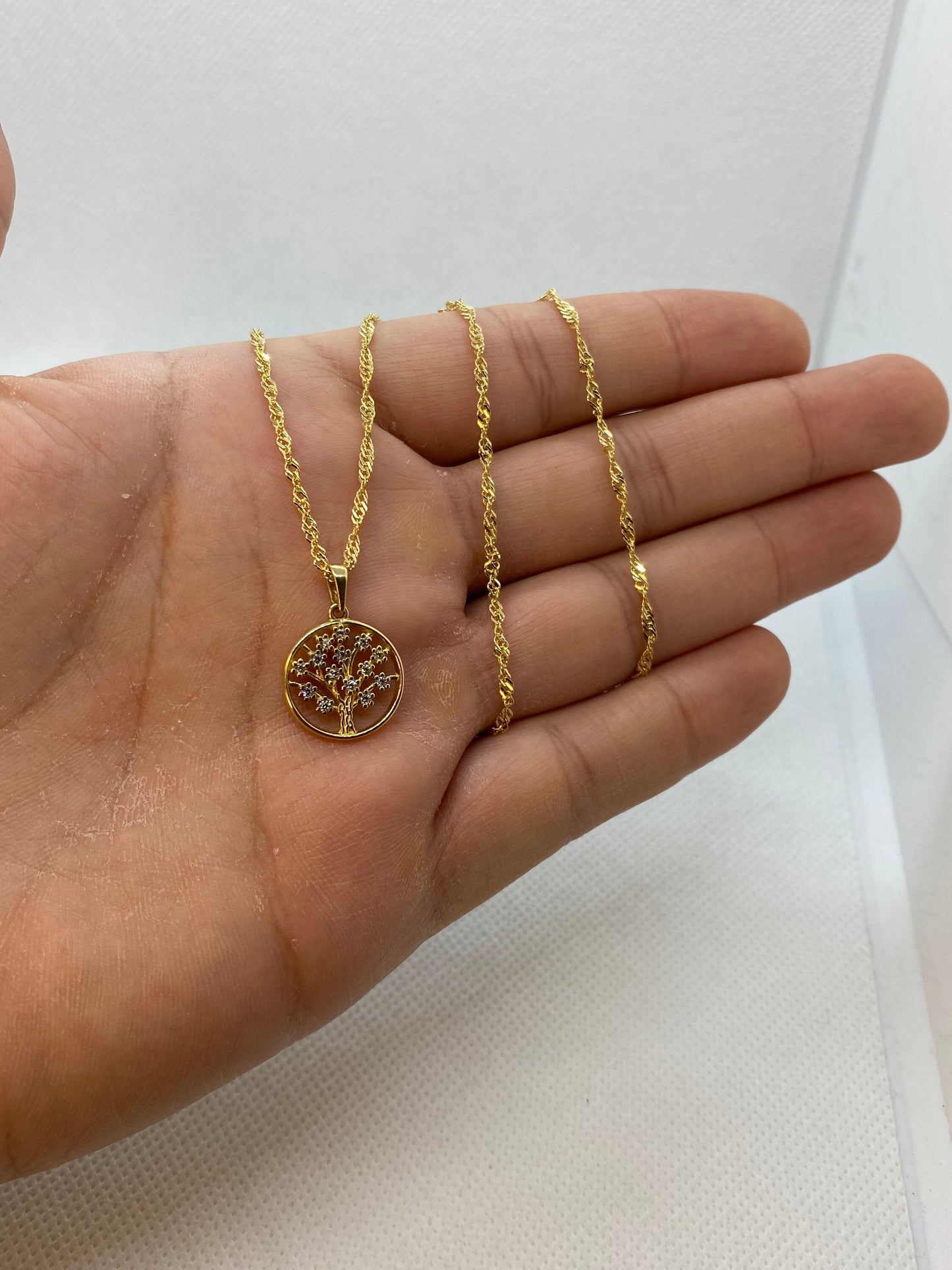 Dainty 14k Solid Gold Tree of life Necklace, Gold Tree Necklace, Custom Tree of life necklace, Personalized Gold Tree Of Life Necklace