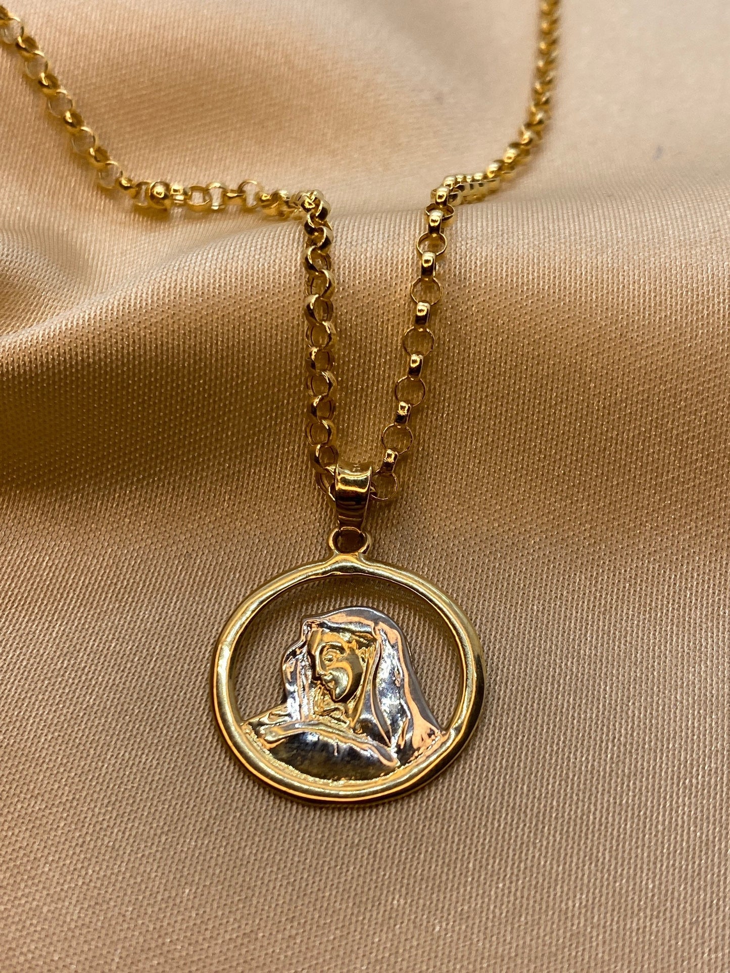 14k Solid Gold Virgin Mary Necklace, Miraculous Necklace ,Virgin Mary, Christian Gift ,Catholic Religious Jewelry