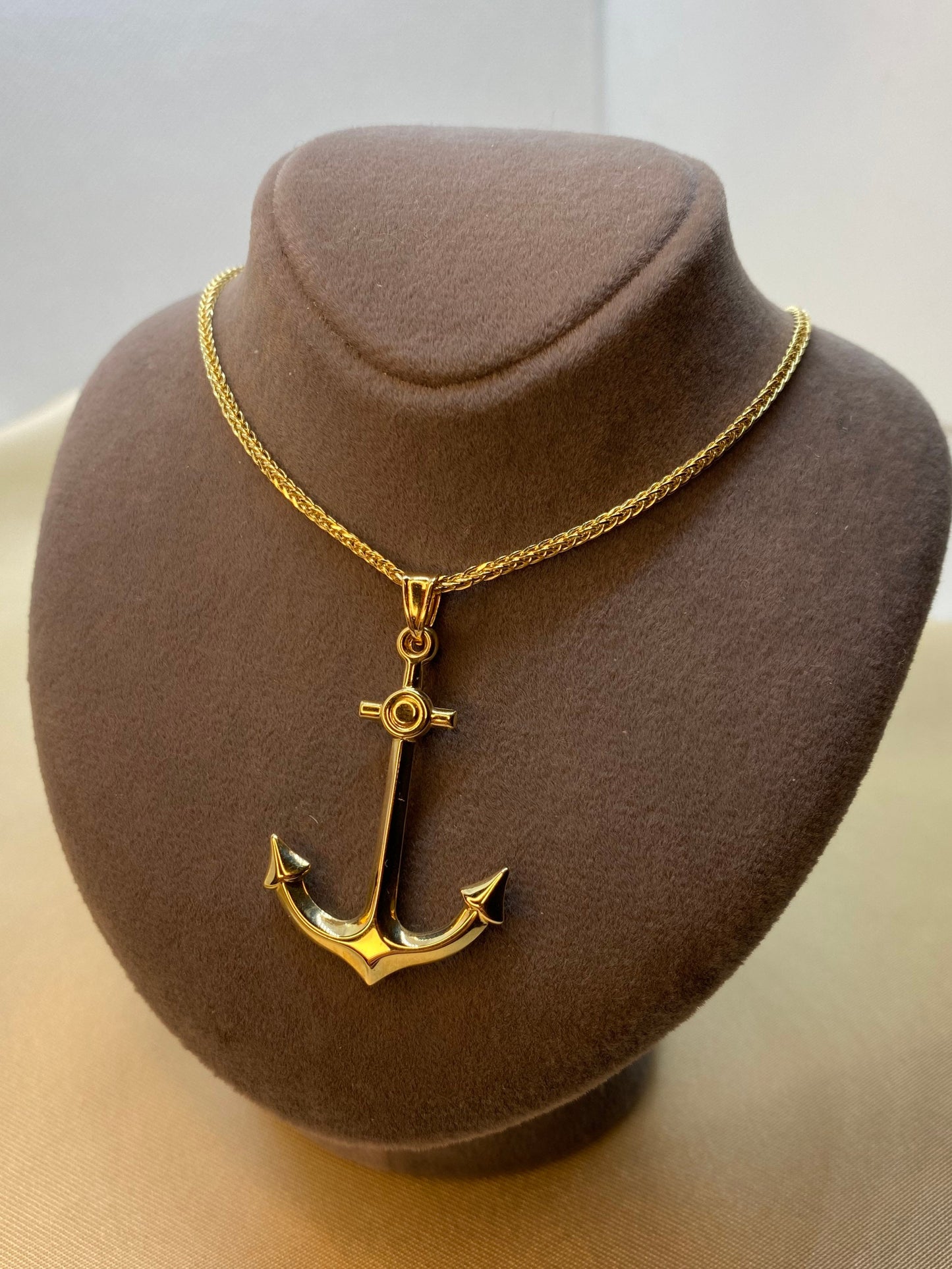 14k Gold Anchor Necklace/ Gold Anchor Necklace/ Anchor Necklace Gold/ Ship Anchor Necklace/ 14k Gold Anchor Necklace/ Birthday Gift