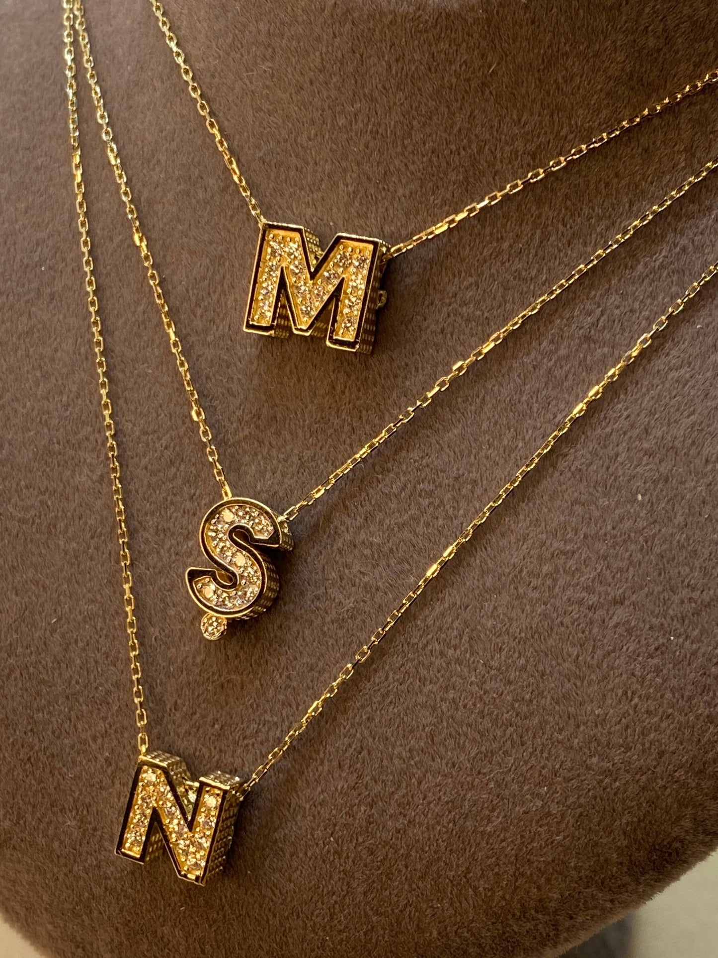 14K Solid Gold initial Necklace - Personalized Letter Necklace - Custom Name Necklace - Personalized Gift for Her -gift