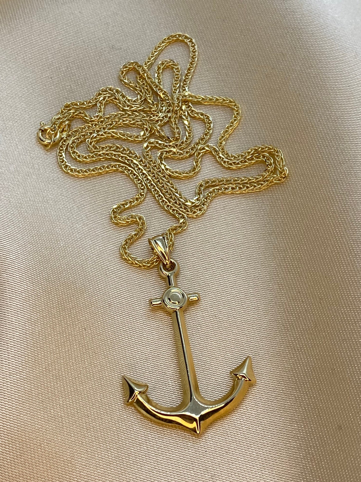 14k Gold Anchor Necklace/ Gold Anchor Necklace/ Anchor Necklace Gold/ Ship Anchor Necklace/ 14k Gold Anchor Necklace/ Birthday Gift