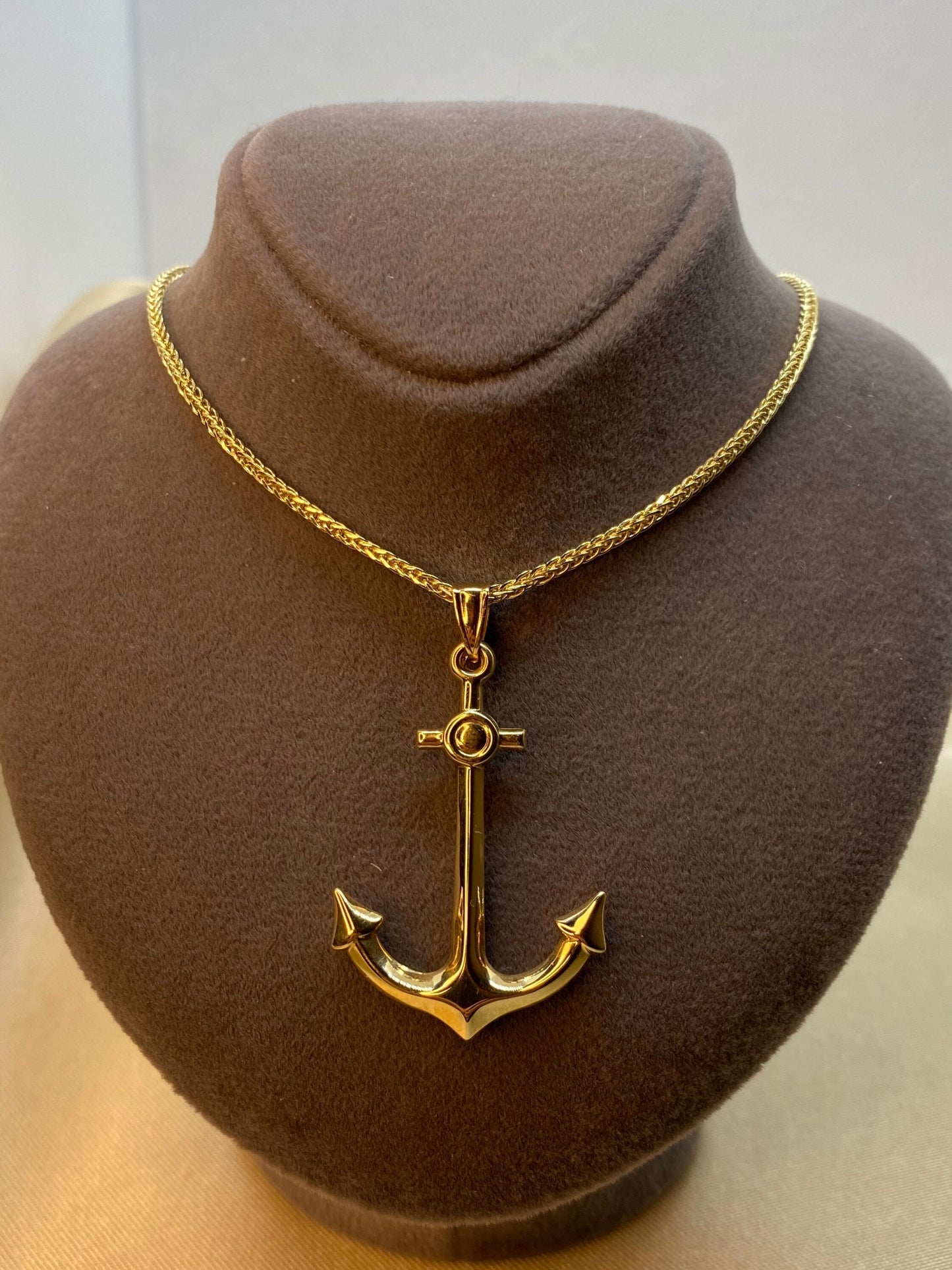 14k Gold Anchor Necklace/ Gold Anchor Necklace/ Anchor Necklace Gold/ Ship Anchor Necklace/ 14k Gold Anchor Necklace/ Birthday Gift