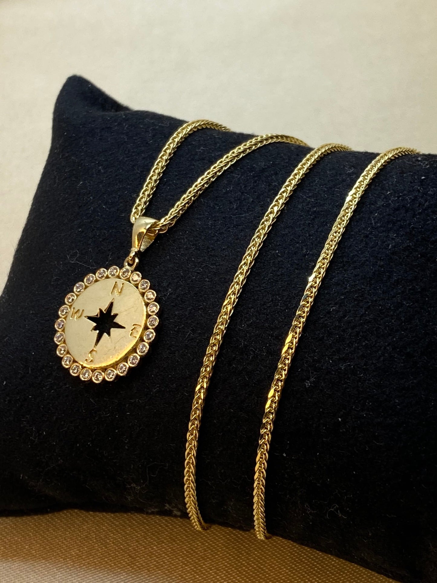 14K solid gold Compass necklace, compass jewelry, solid gold necklace, compass charm, personalized compass, custom pendant, traveler gift