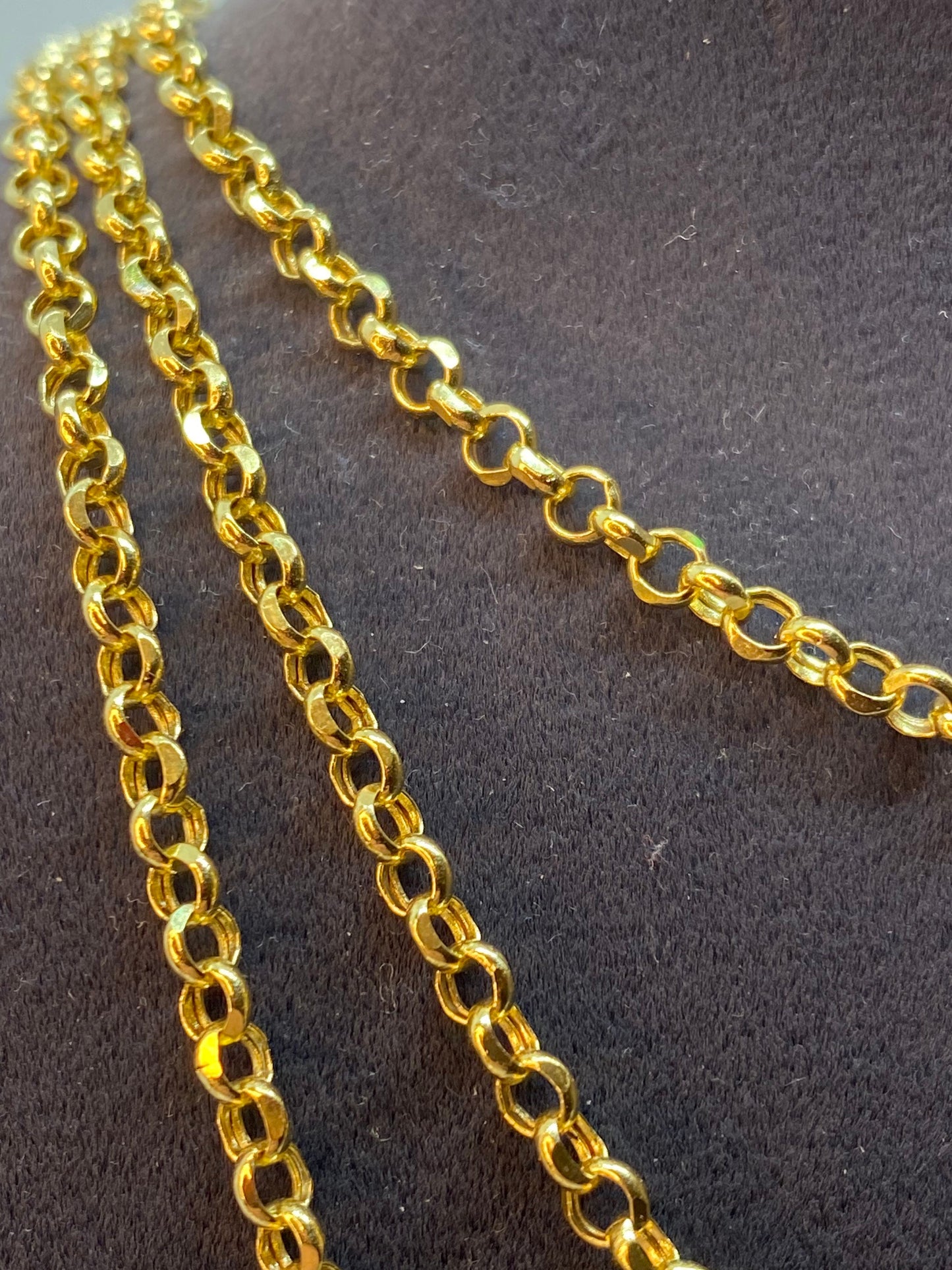 18k Gold Rolo Chain,3mm,18k gold rolo Necklace ,For Her ,For Him ,Birthday Gift ,Anniversary Gift ,Christmas Gift, Every day necklace .