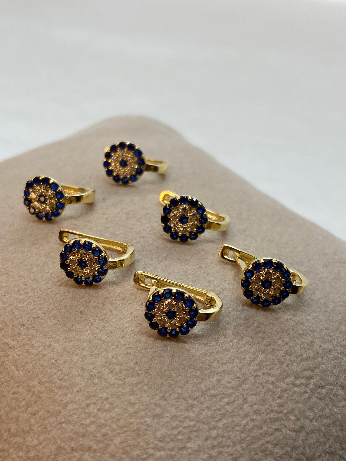 14k Real Gold Evil Eye Clip-on Earring with cubic zirconia, perfect gift for her ,birthday Gift ,Evil eye gold earring ,symbol of protection