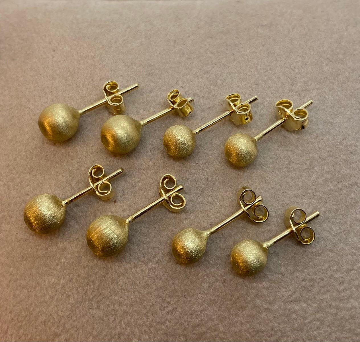 14k Gold Stud Ball Earring , 14k Real Gold Earring , For her ,Birthday Gift , For Mom , Real Gold Stud earring ,Everyday Earring