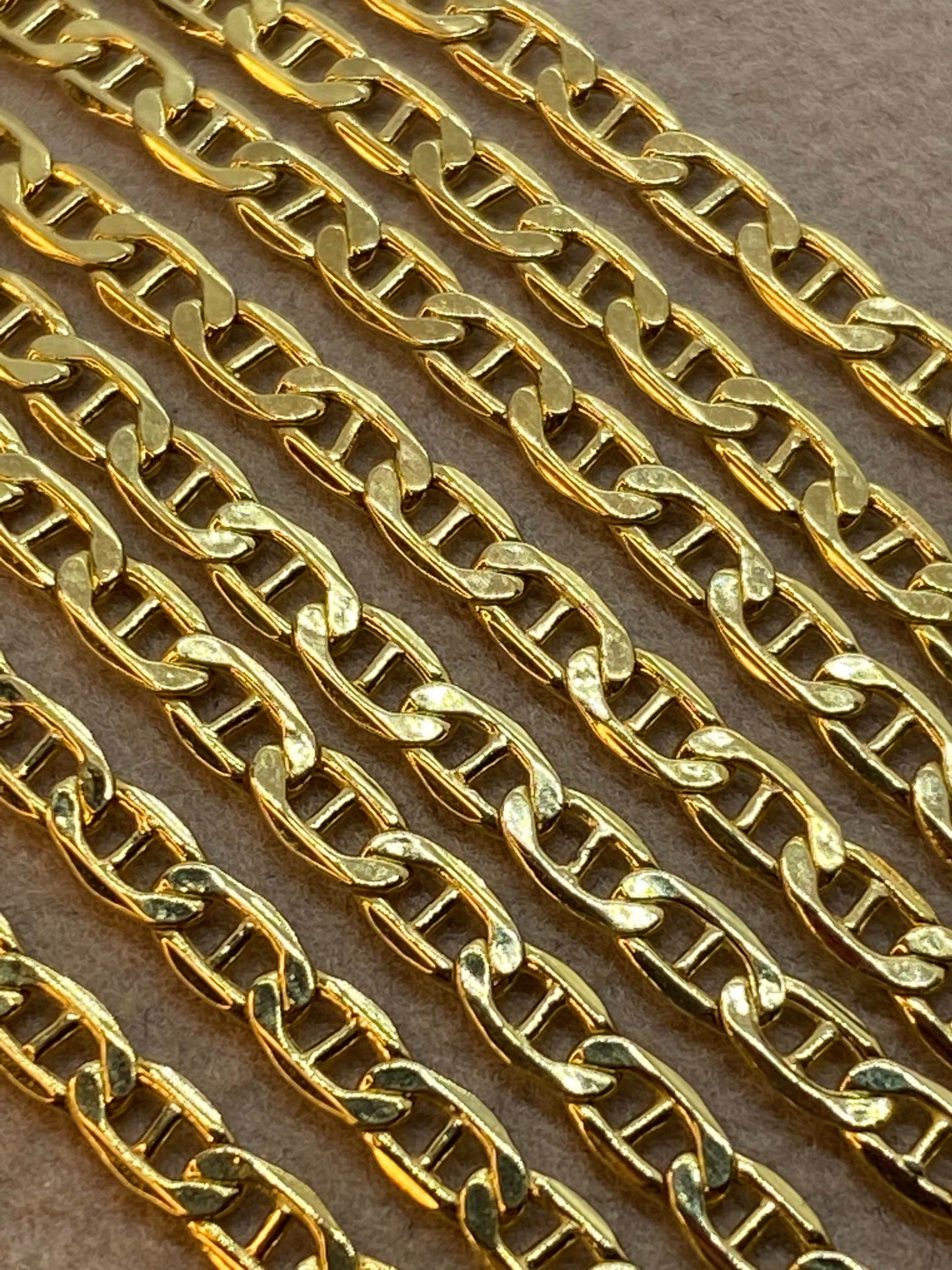 18k Gold flat ANCHOR CHAIN Necklace, 2.5mm, Mariner chain, 18k Real Gold chain, 18k Gold Mariner necklace, For Her , For him, Christmas gift.