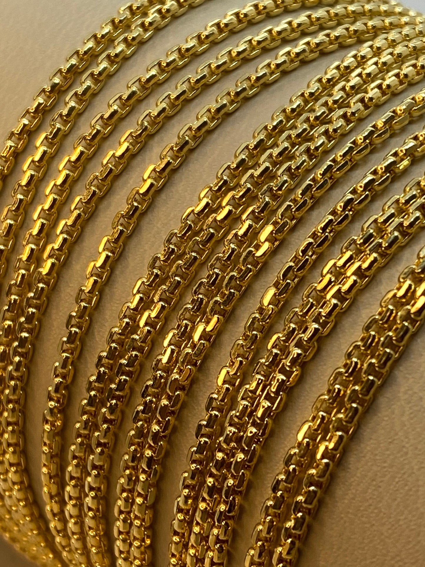 18K Solid Yellow Gold Box Chain Necklace, 20,22,24 inches , Real Gold Chain, Box Link Chain, Box Chain Gold, Women Men