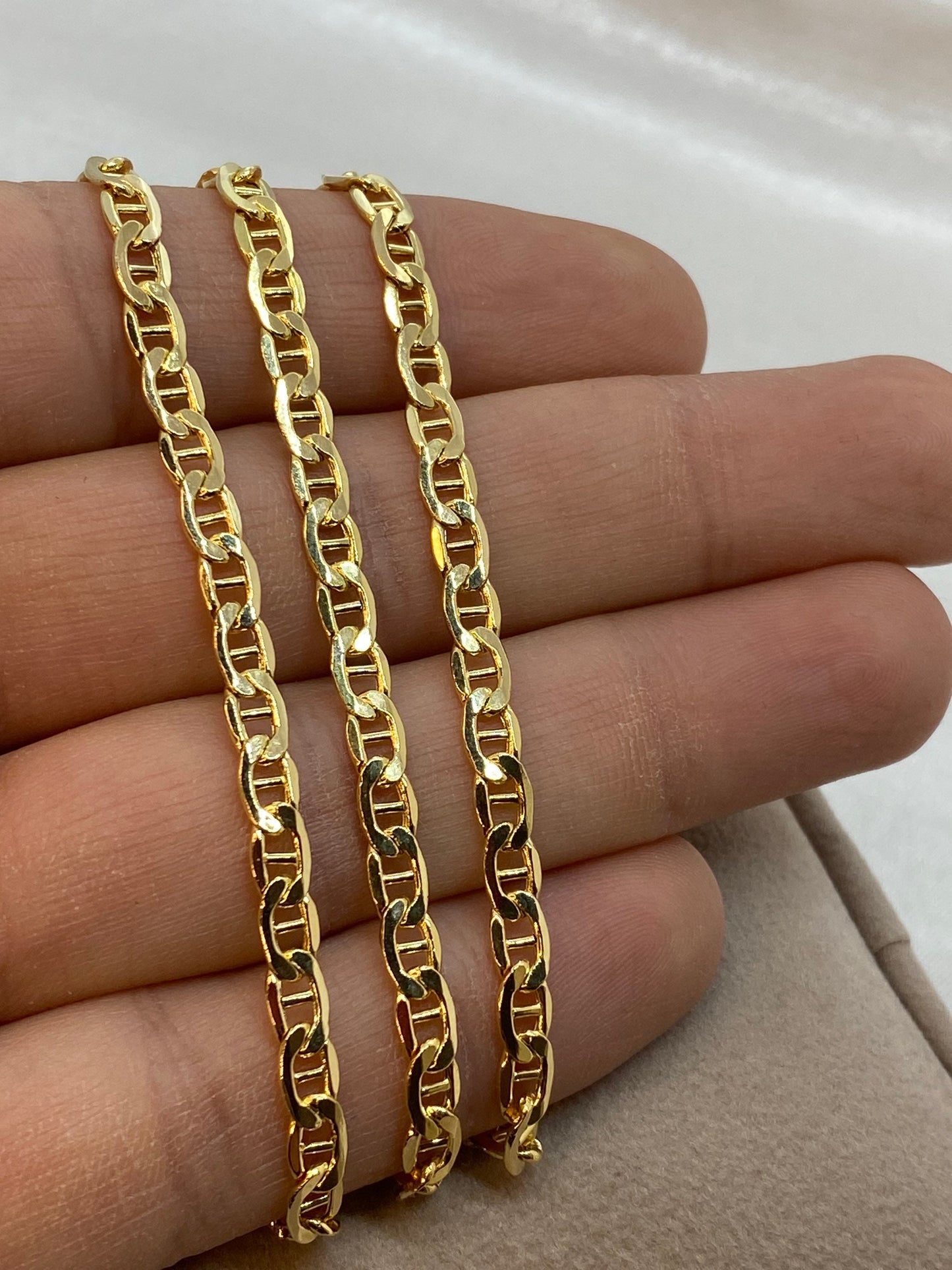 14k Gold ANCHOR CHAIN Necklace,4mm ,Mariner chain Active, 14k Real Gold chain, 14k Gold Mariner necklace ,gift necklace, Christmas Gift