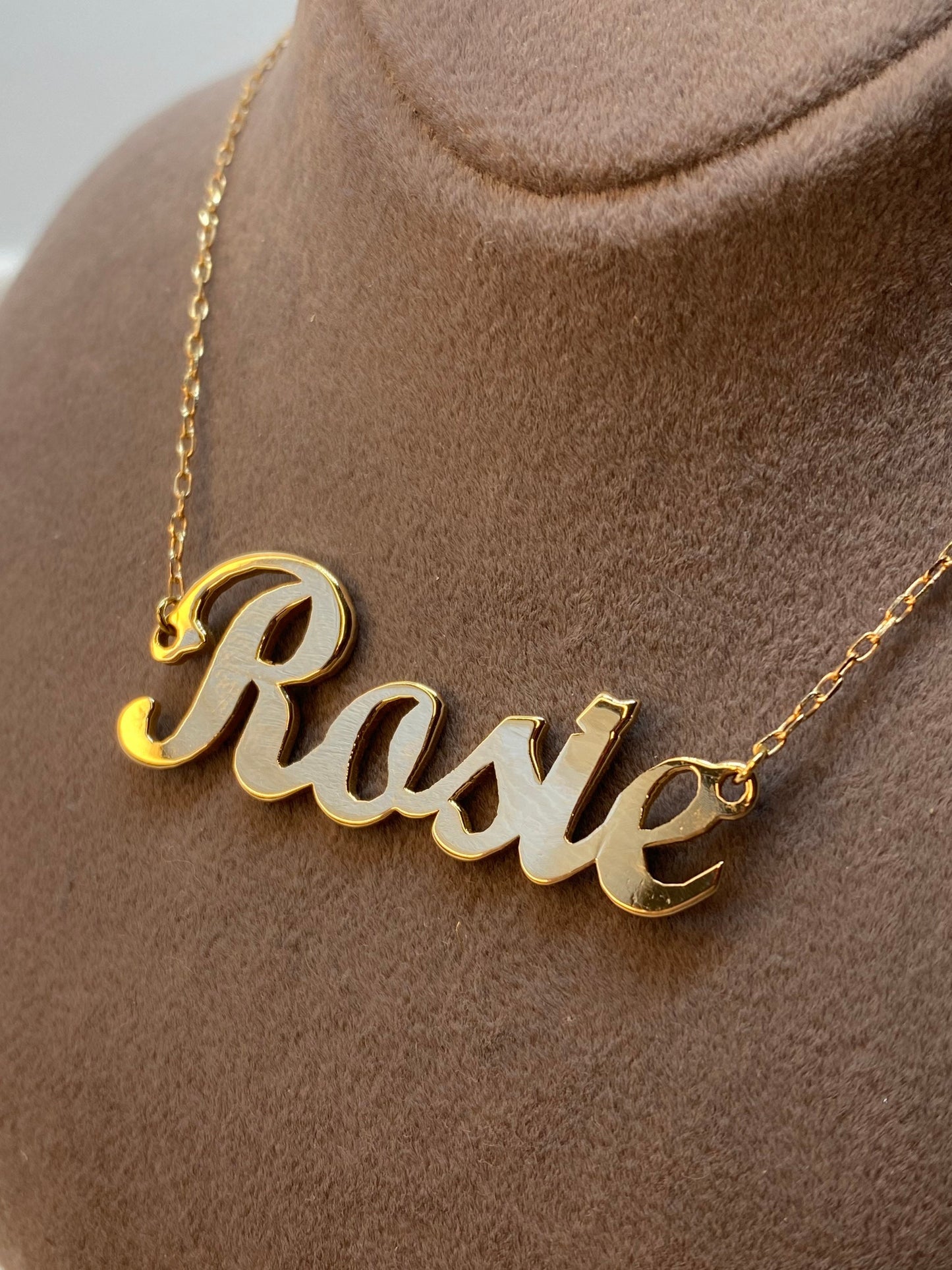 18k,14k Solid Gold Name Necklace-Customized Jewelry-Gift For Her-Initial Necklace-Gold Necklace-Personalized Necklace-Anniversary Gift