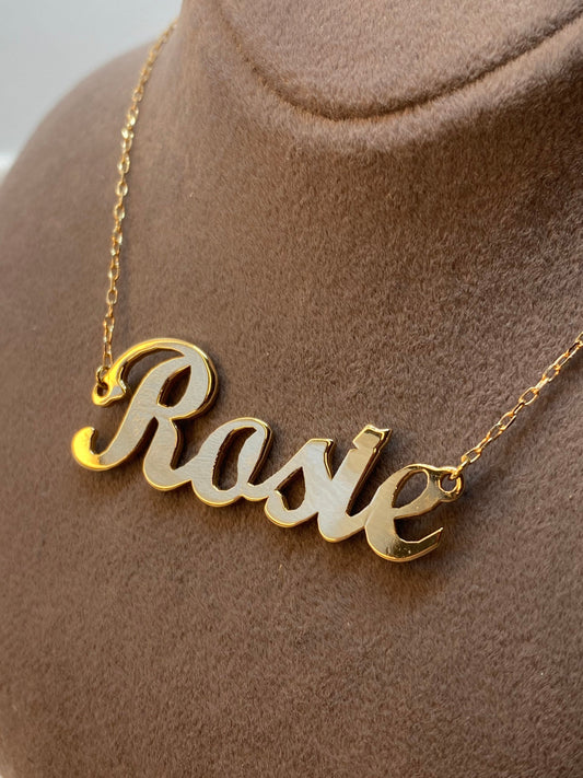 18k,14k Solid Gold Name Necklace-Customized Jewelry-Gift For Her-Initial Necklace-Gold Necklace-Personalized Necklace-Anniversary Gift