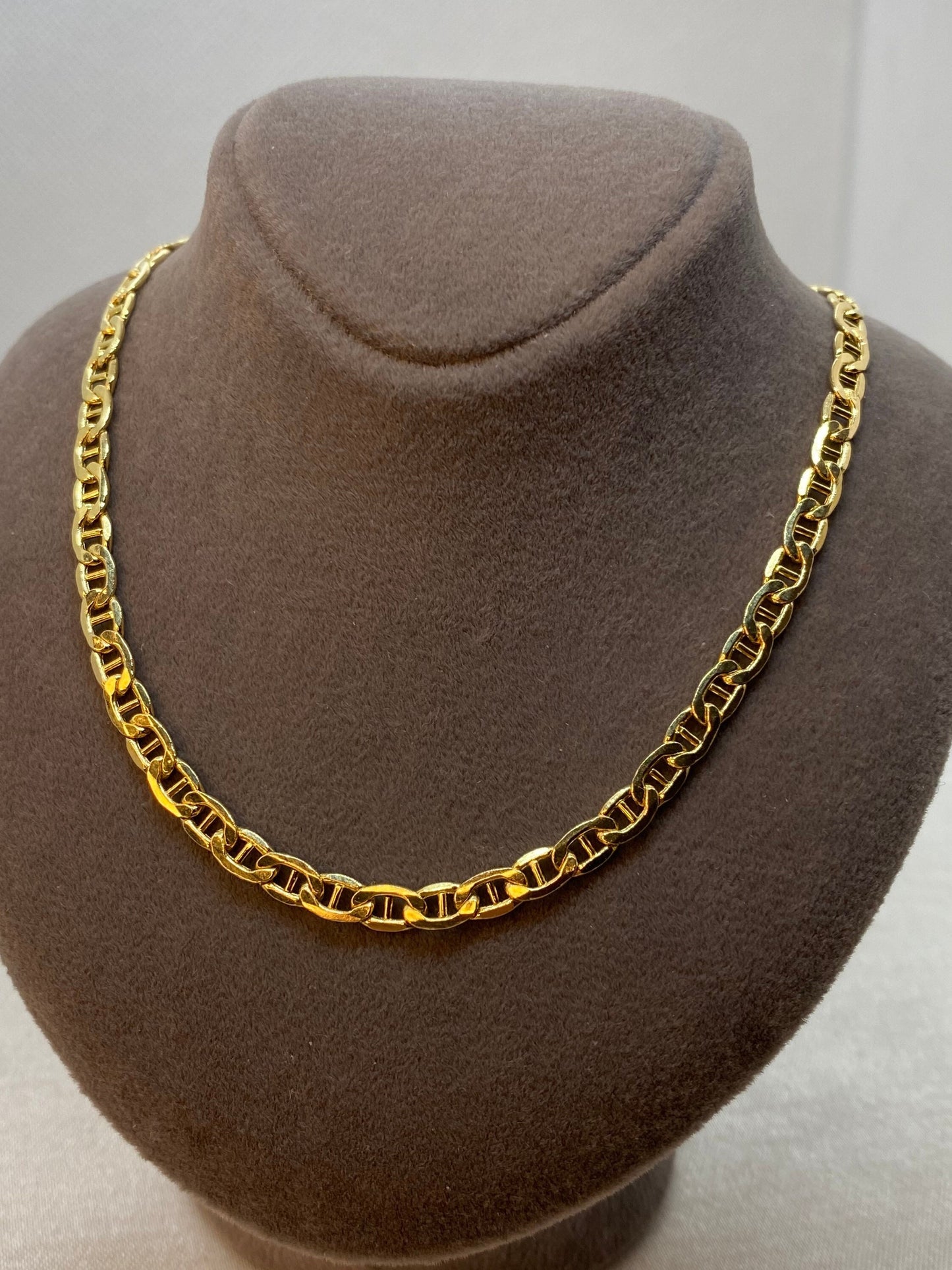 14k Gold ANCHOR CHAIN Necklace,4mm ,Mariner chain Active, 14k Real Gold chain, 14k Gold Mariner necklace ,gift necklace, Christmas Gift