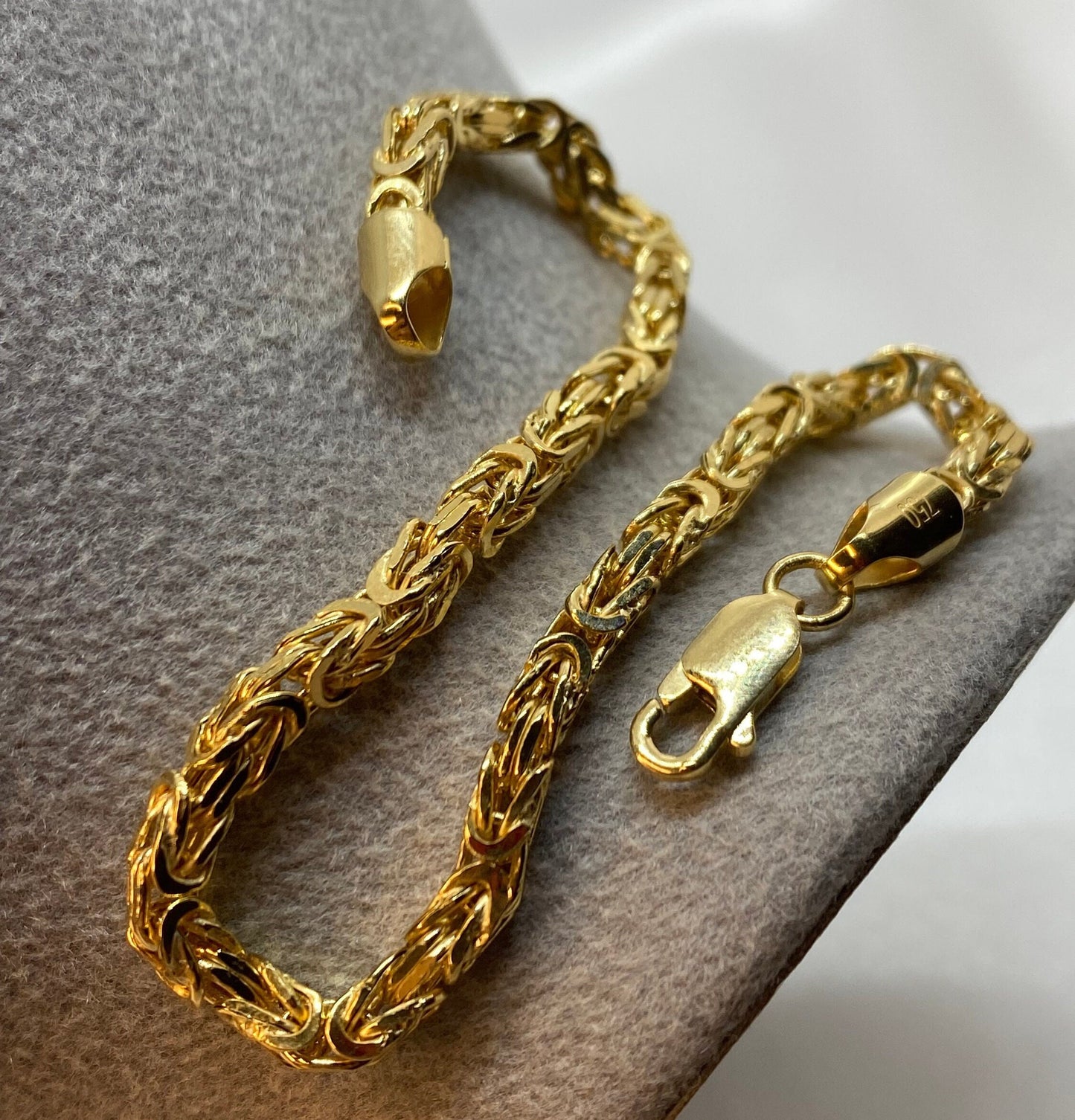 14K Real Gold Byzantine Bracelet, 8", 7.5", 7", 2.80mm, Thickness-/Real 14k King Bracelet, Birthday Gift, Anniversary Gift, byzantine chain.