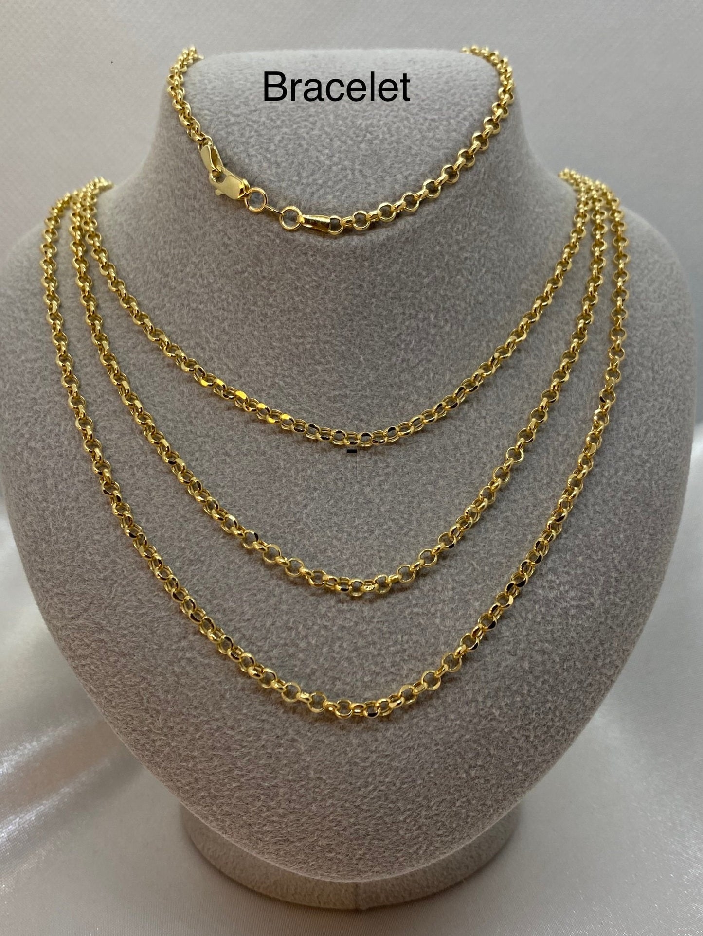 18k Gold Rolo Chain,3mm,18k gold rolo Necklace ,For Her ,For Him ,Birthday Gift ,Anniversary Gift ,Christmas Gift, Every day necklace .