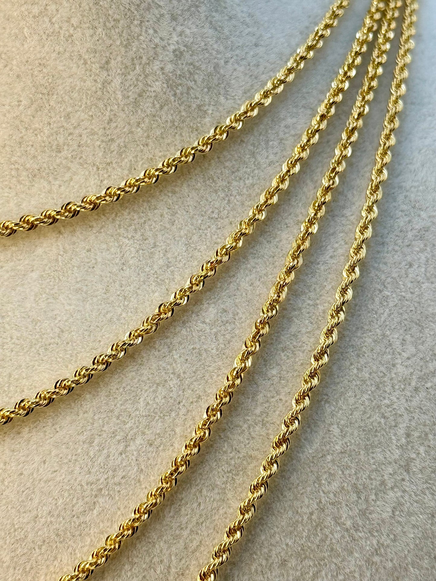 18k Solid Gold Rope Chain ,2.3 mm,18k solid Gold Rope chain , Gold rope,18k rope chain,18k rope chain necklace, 18k rope, Birthday Gift .