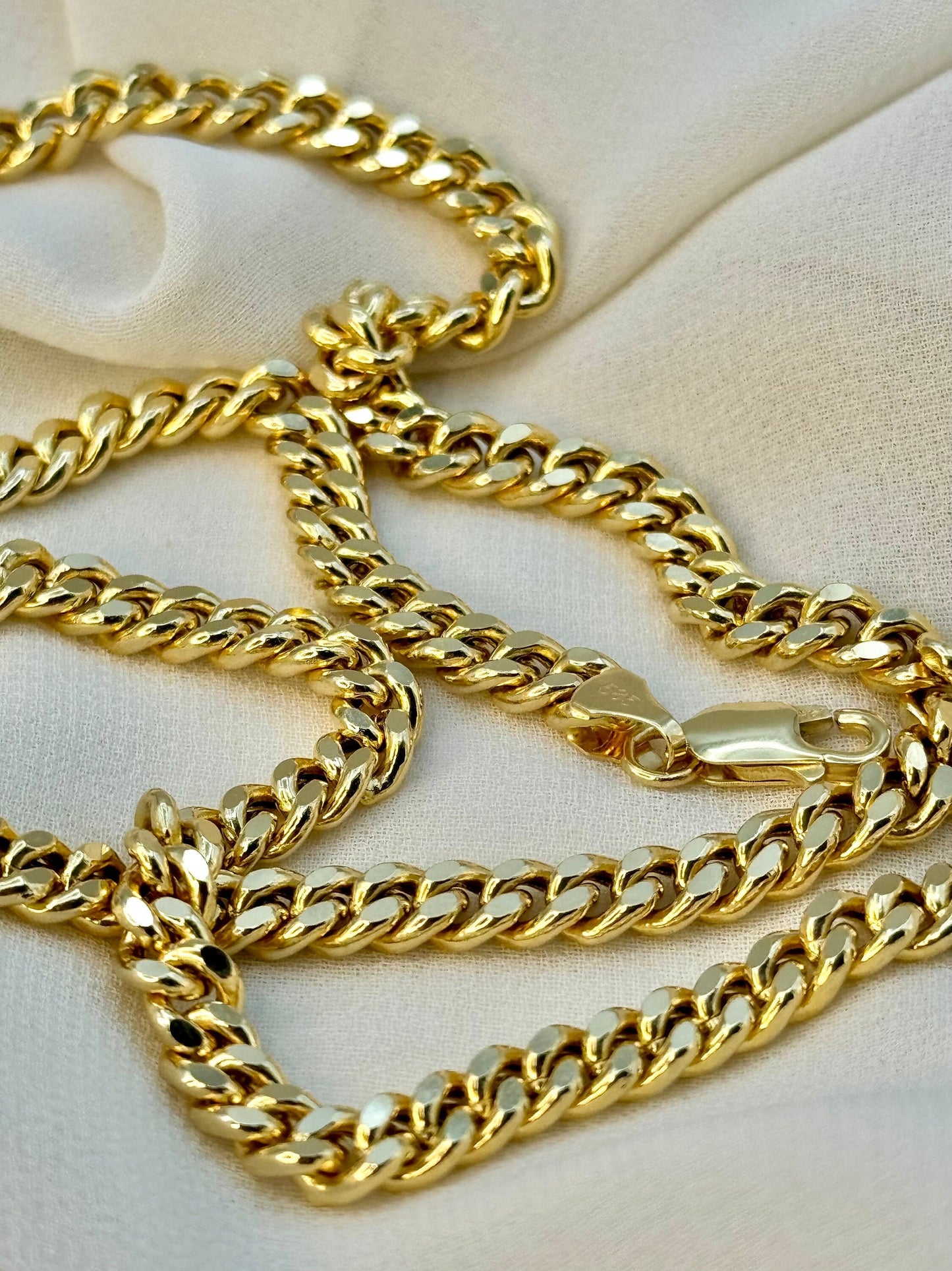 14k SOLID GOLD Curb Chain Necklace,25.5",24",22",5 MM ,Real Gold Chain ,Gold Chain, Ladies Gold Chain, For Him, for Her, Birthday Gift.