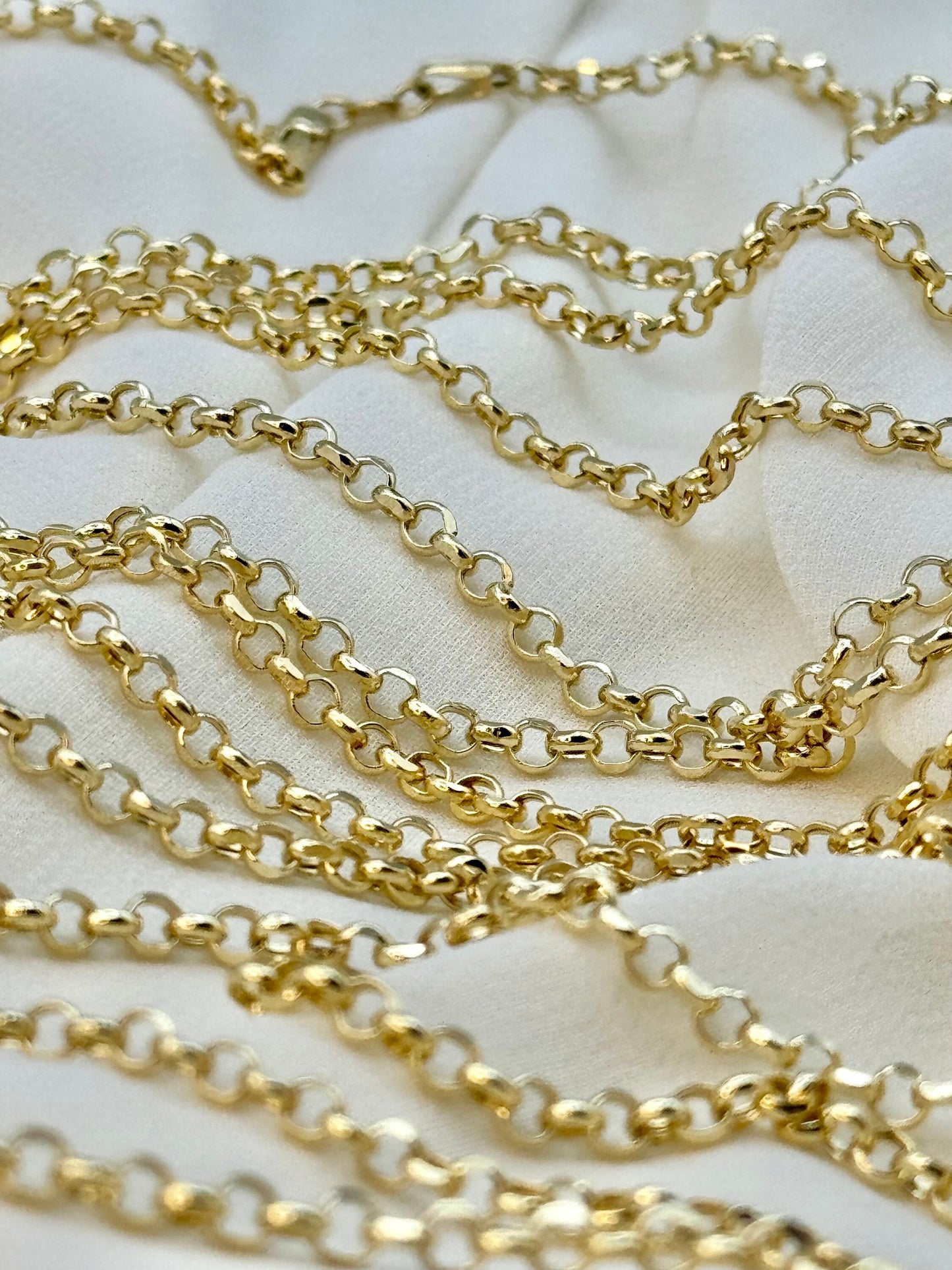 18k Gold Rolo Chain,3mm,18k gold rolo Necklace ,For Her ,For Him ,Birthday Gift ,Anniversary Gift ,Christmas Gift, Every day necklace .