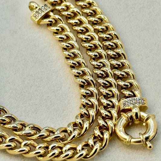 18k Solid GOLD Curb Link Chain Necklace,17.5", 5MM ,Real Gold, Men Gold Chain ,Cuban Gold Chain, 18k curb, For her ,For Him, Birthday gift.