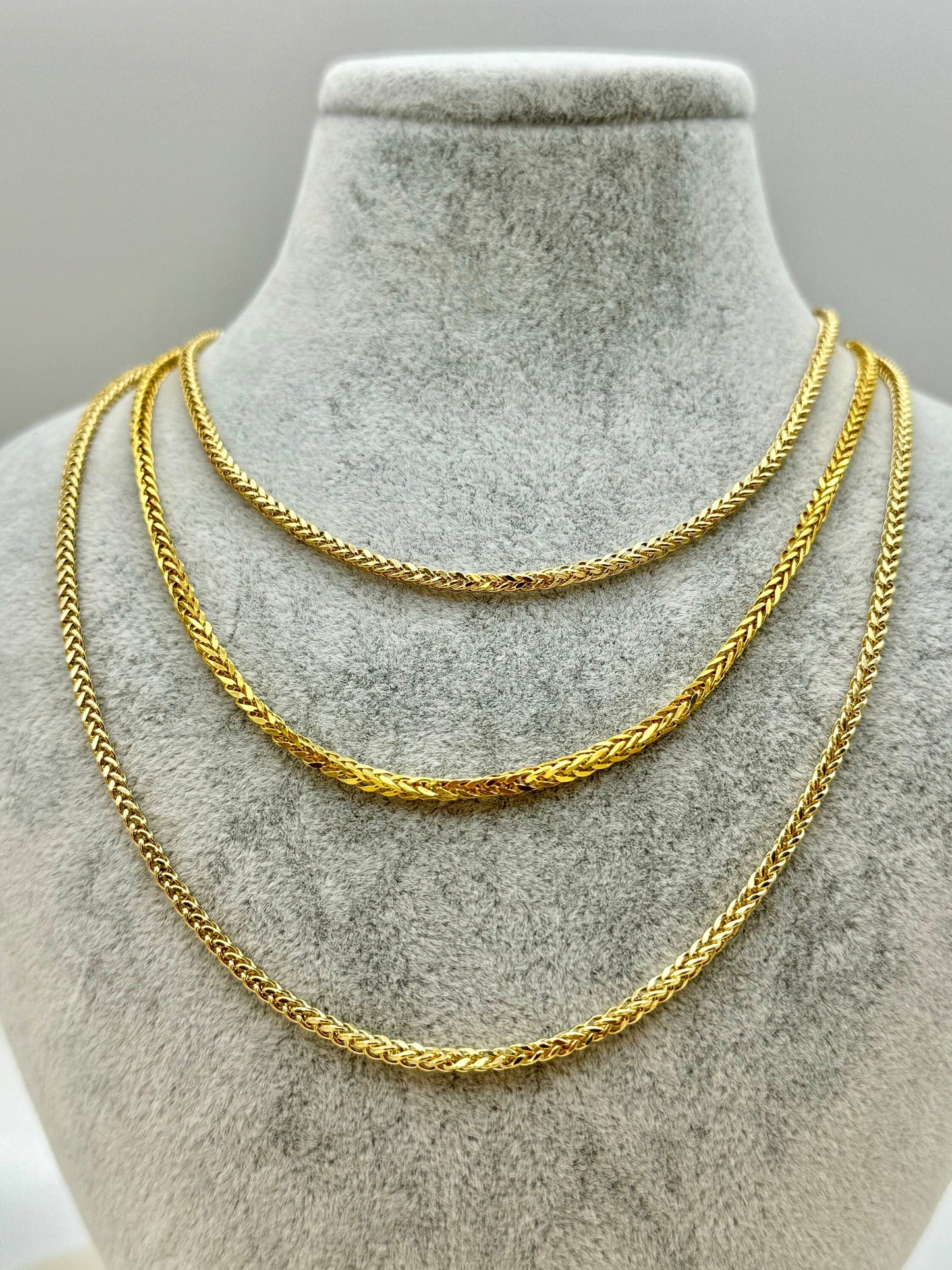 18k Gold Franco Chain Diamond cut yellow color , Franco foxtail chain, trending Gold chain,18k real Gold,2.2MM, Birthday Gift , Best Gift .