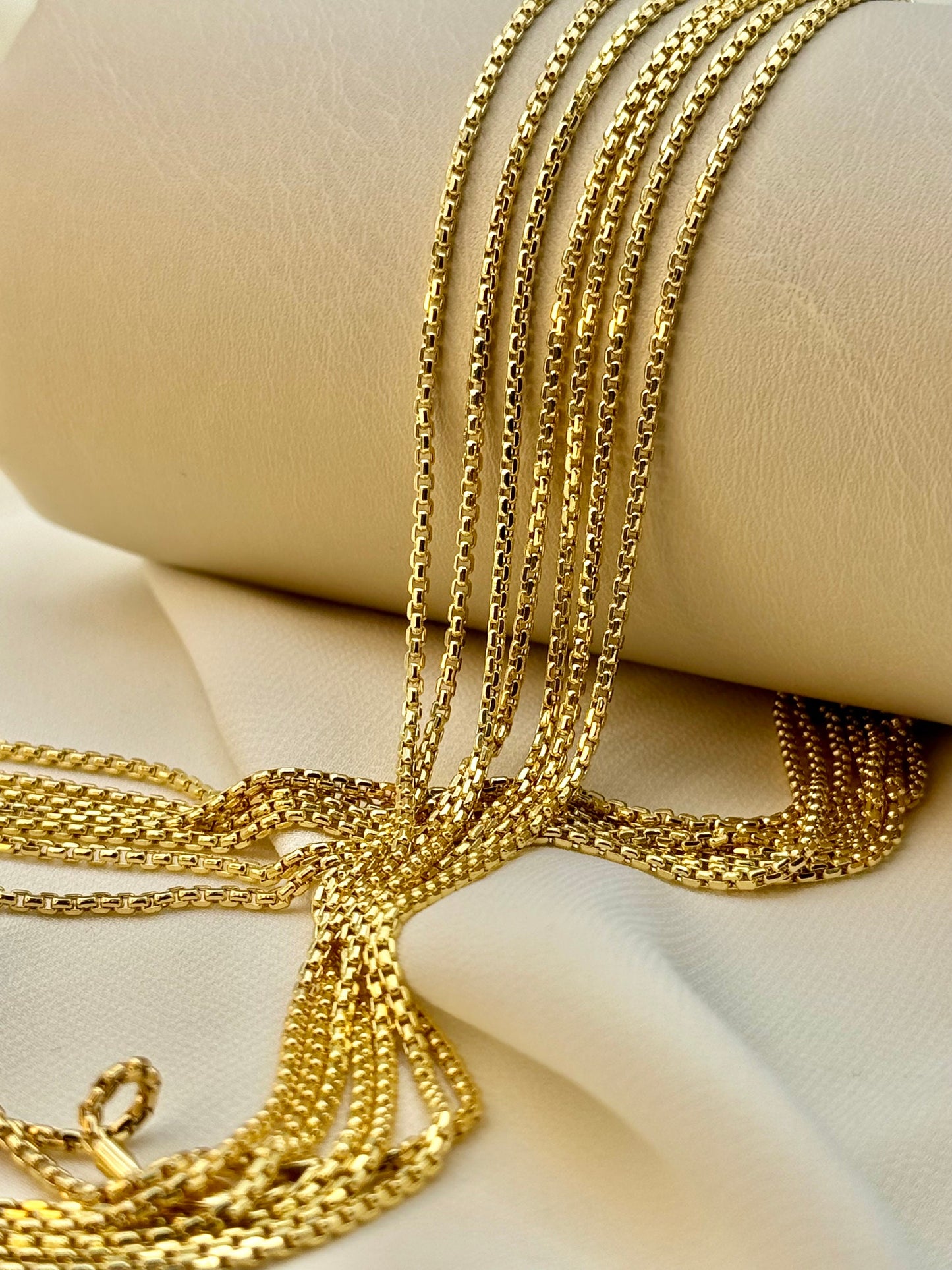 14K Solid Yellow Gold Box Chain Necklace ,Real Gold Chain ,Box Link Chain,Box Chain Gold ,For Her, For Him ,Birthday gift,Anniversary Gift .