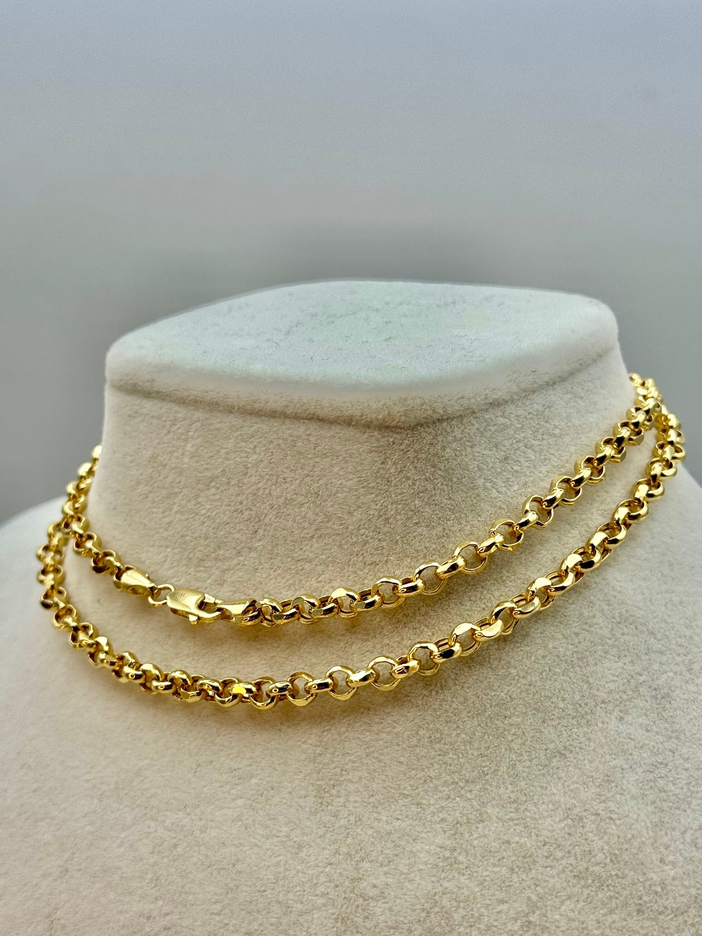 14k solid Gold Rolo Chain, 4.75mm, 14k Gold Rolo Chain , Gold Rolo Chain, Rolo Chain, Rolo Necklace, Birthday Gift , Anniversary Gift .